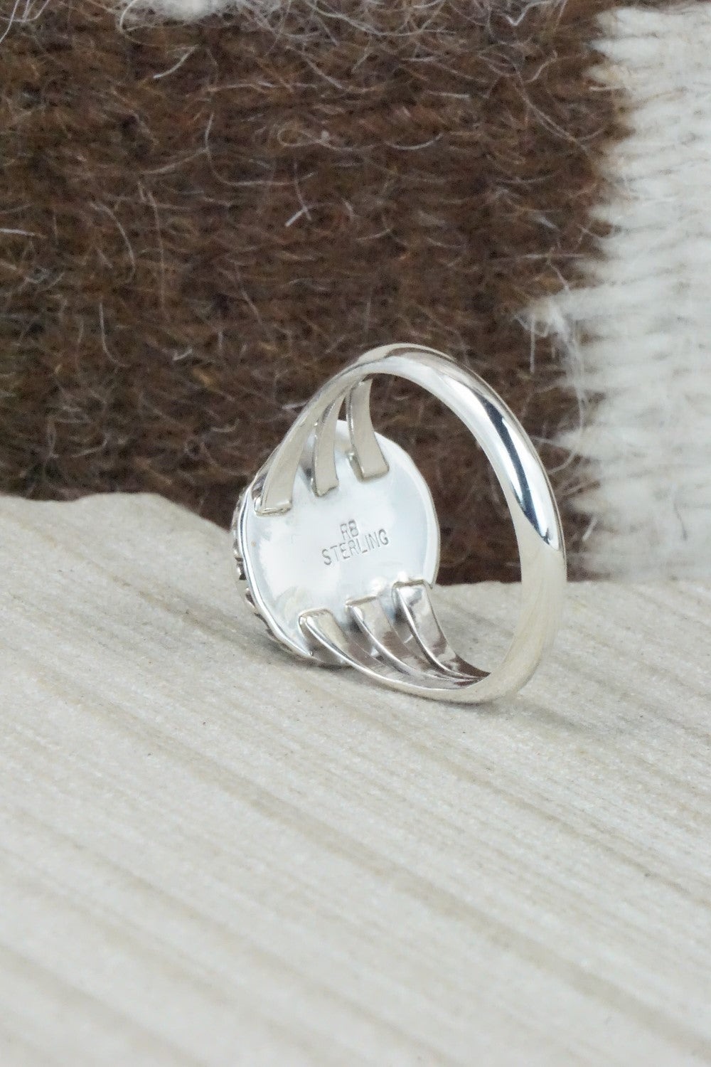 Turquoise & Sterling Silver Ring - Jamie Saunders - Size 10.5