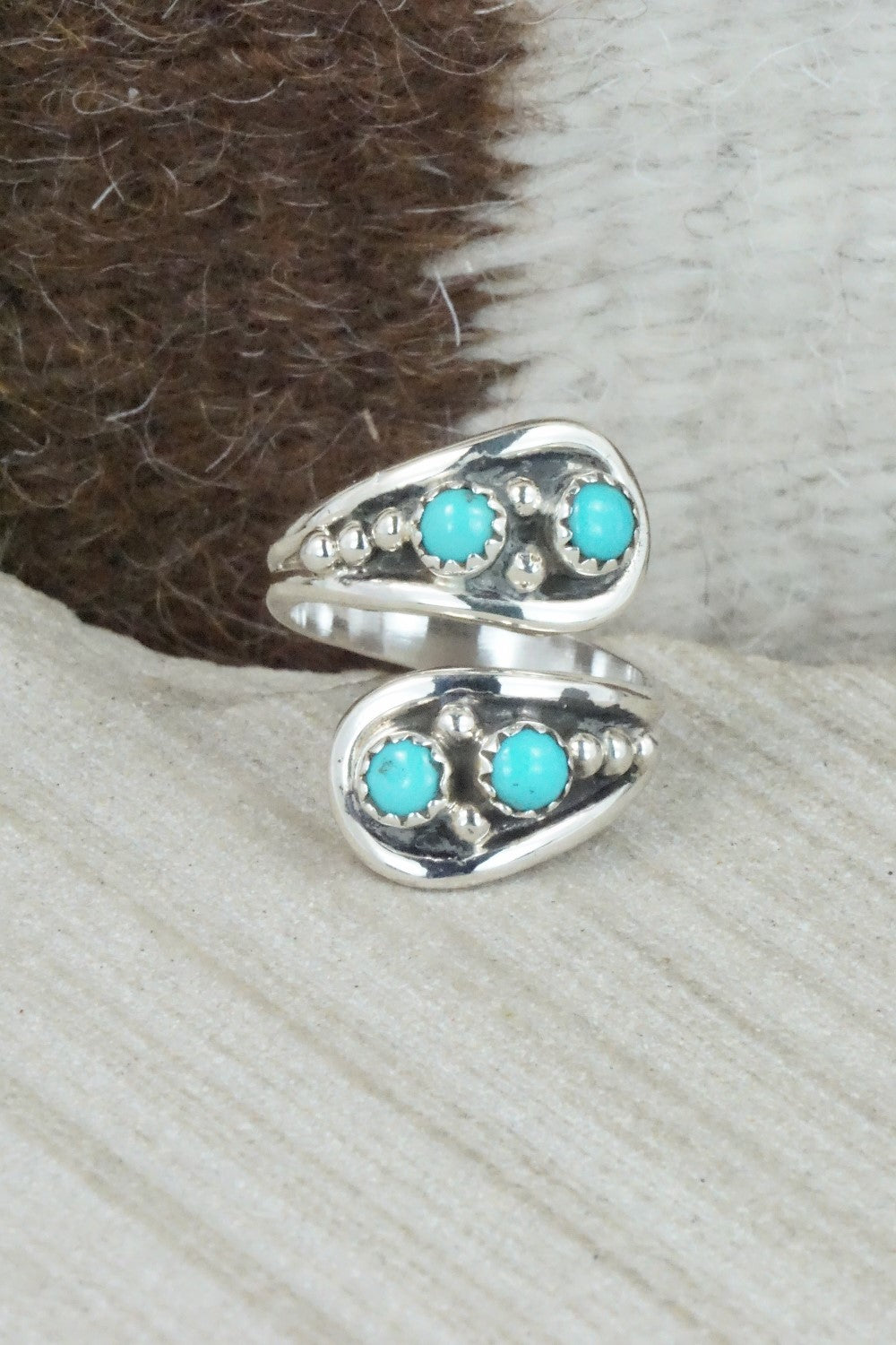 Turquoise & Sterling Silver Ring - Genevieve Francisco - Size 7.5