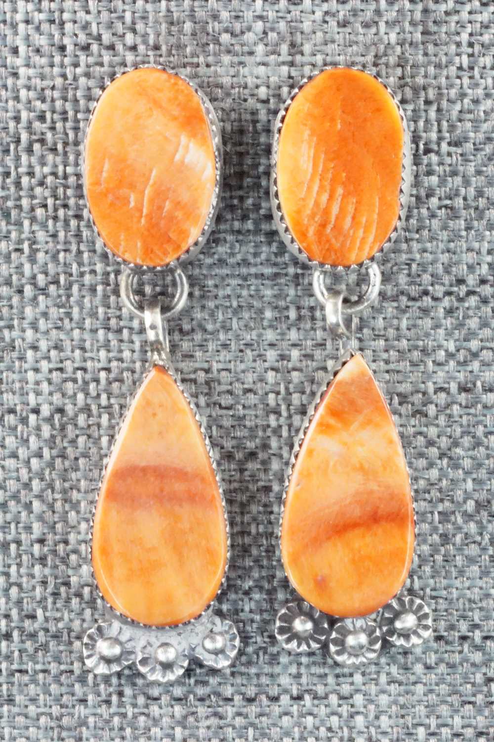 Spiny Oyster & Sterling Silver Earrings - Selina Warner