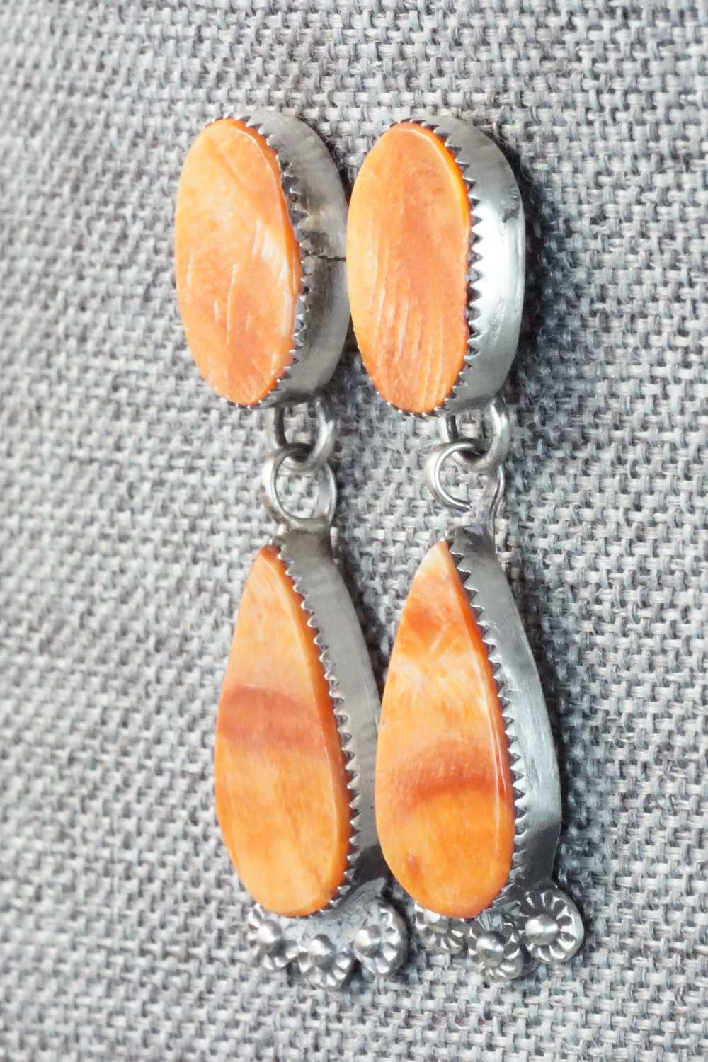 Spiny Oyster & Sterling Silver Earrings - Selina Warner