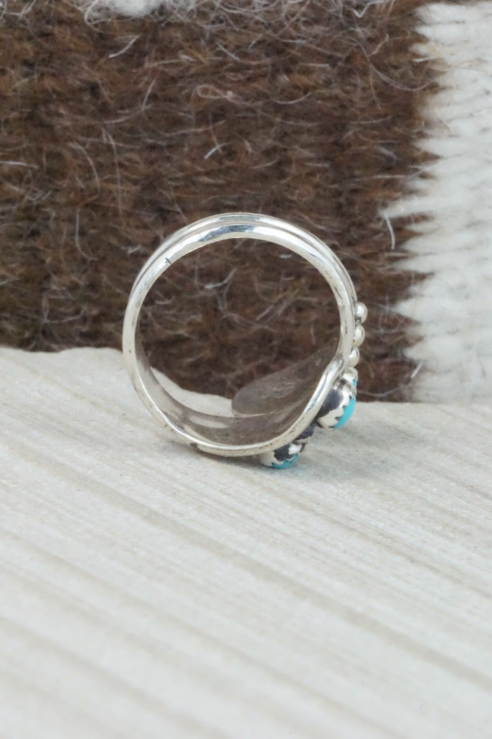 Turquoise & Sterling Silver Ring - Genevieve Francisco - Size 7.5