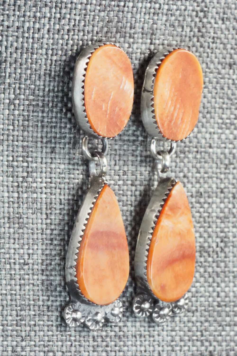 Spiny Oyster & Sterling Silver Earrings - Selina Warner