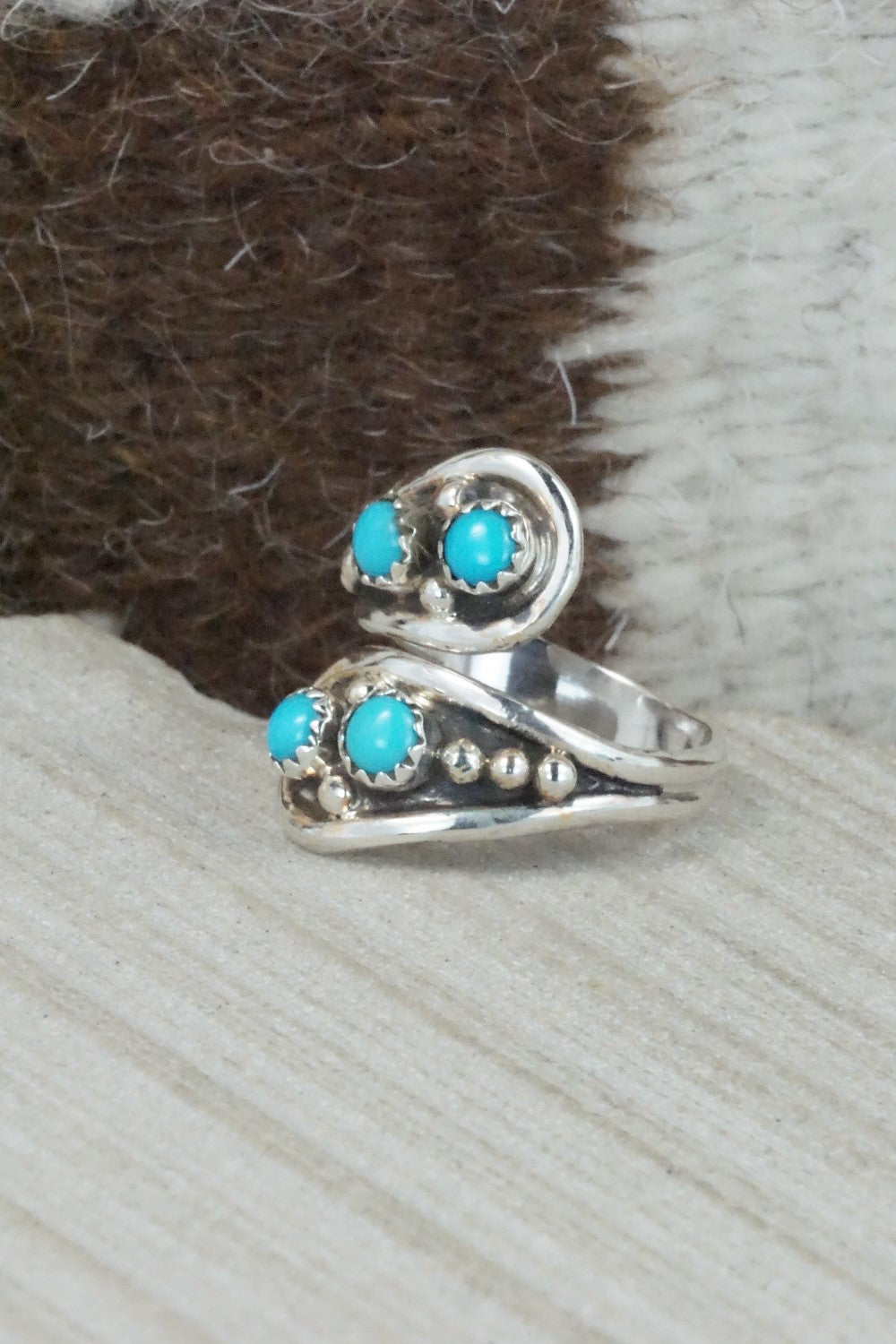 Turquoise & Sterling Silver Ring - Genevieve Francisco - Size 8