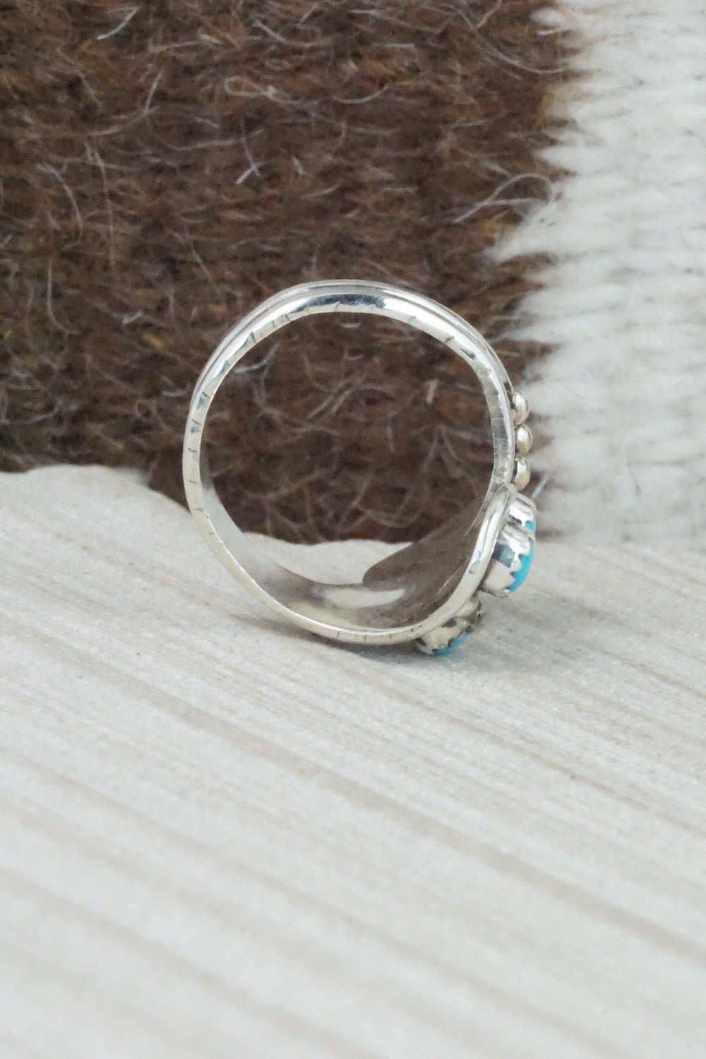 Turquoise & Sterling Silver Ring - Genevieve Francisco - Size 8