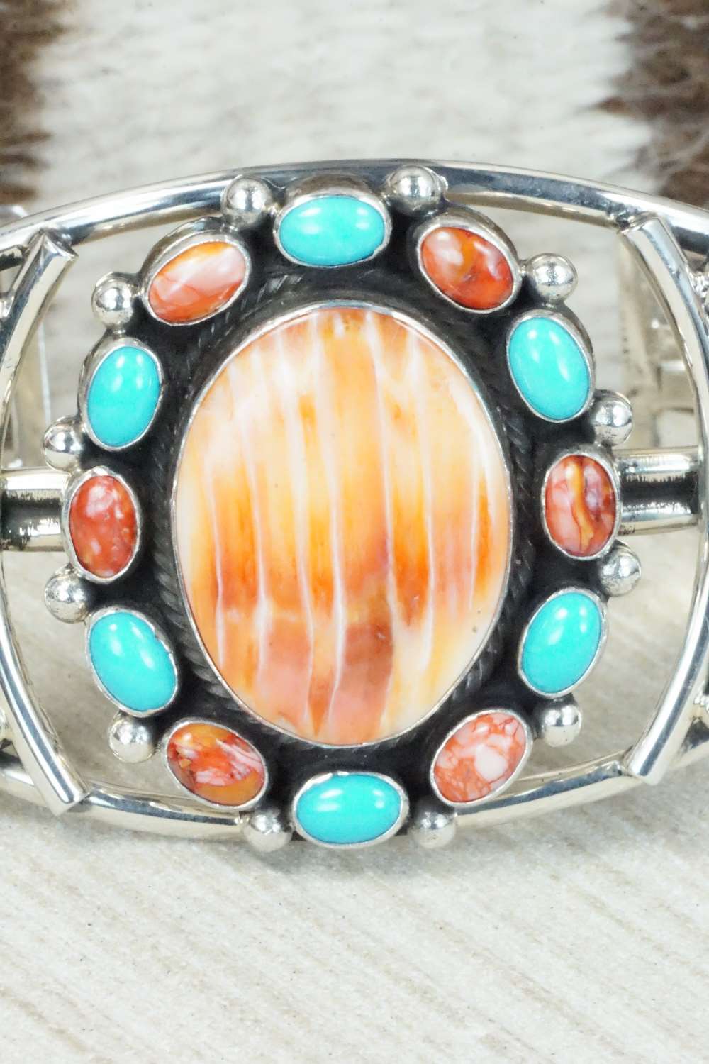 Multi Stone & Sterling Silver Bracelet - Roberta Begay