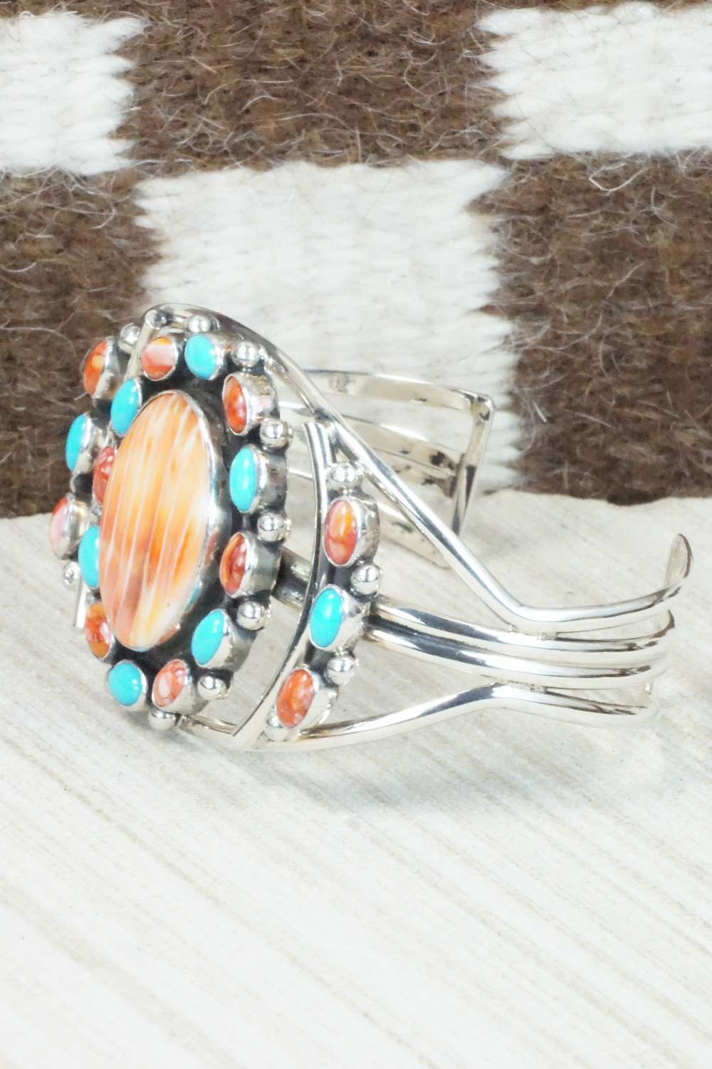 Multi Stone & Sterling Silver Bracelet - Roberta Begay