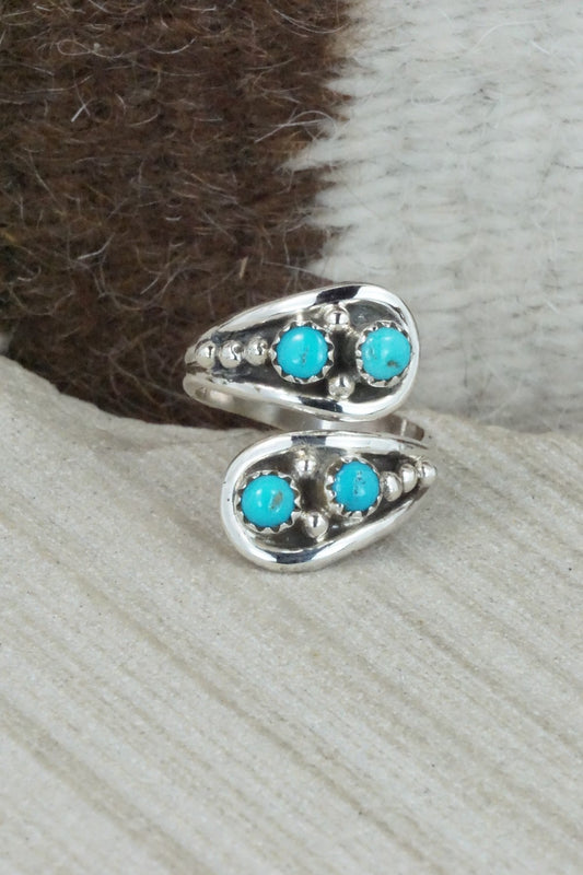 Turquoise & Sterling Silver Ring - Genevieve Francisco - Size 8