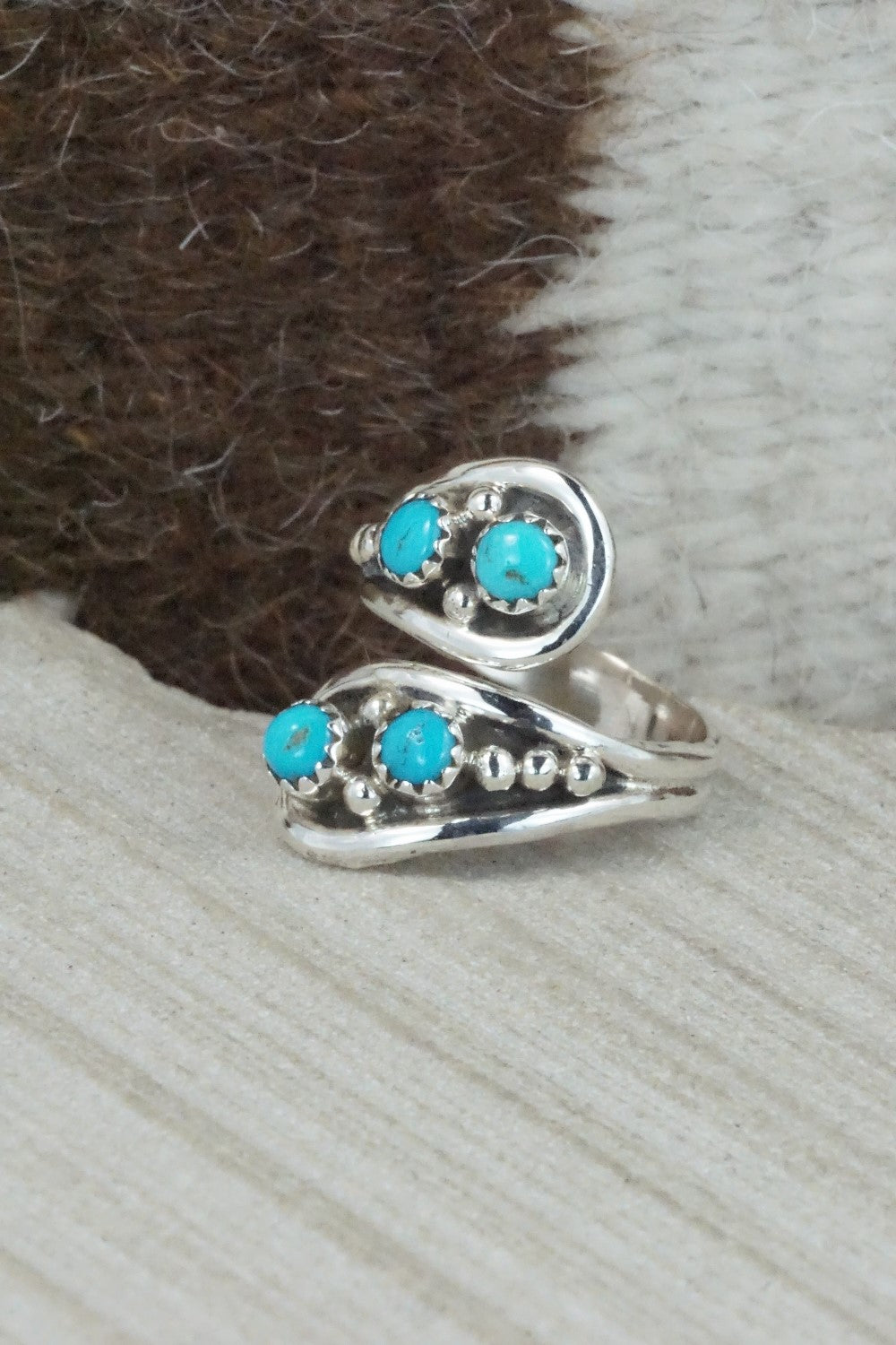 Turquoise & Sterling Silver Ring - Genevieve Francisco - Size 8