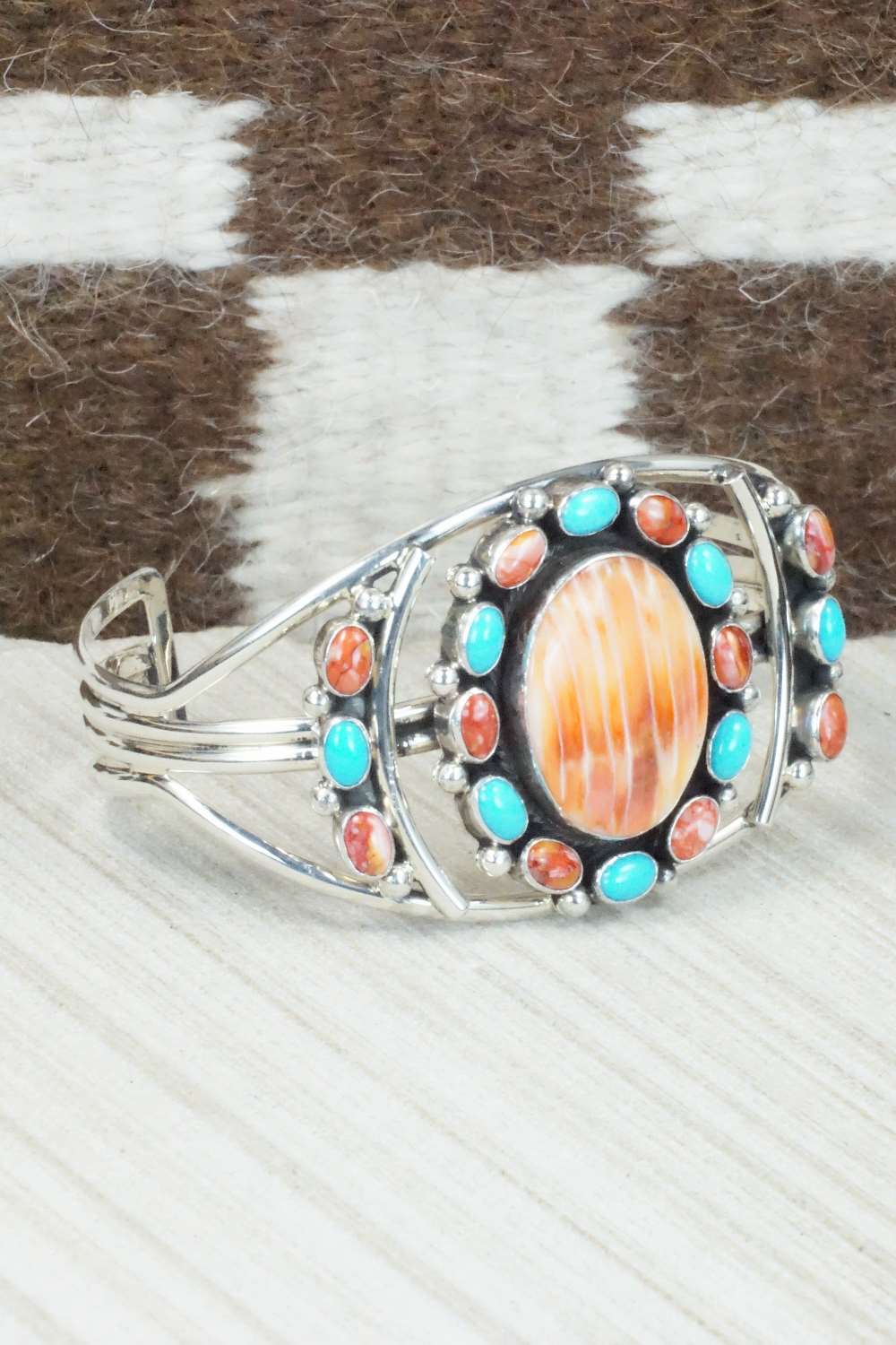 Multi Stone & Sterling Silver Bracelet - Roberta Begay