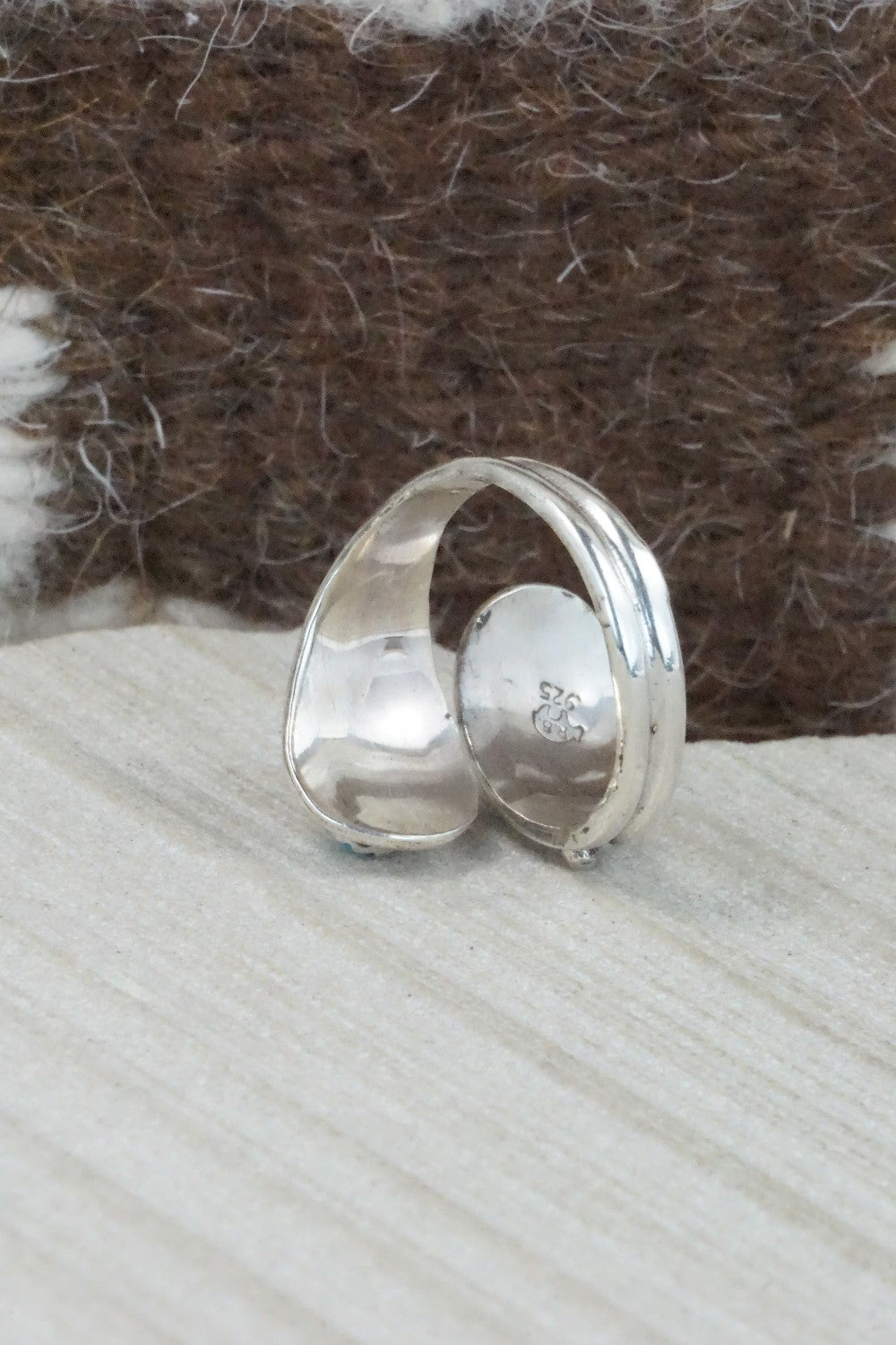 Turquoise & Sterling Silver Ring - Genevieve Francisco - Size 8