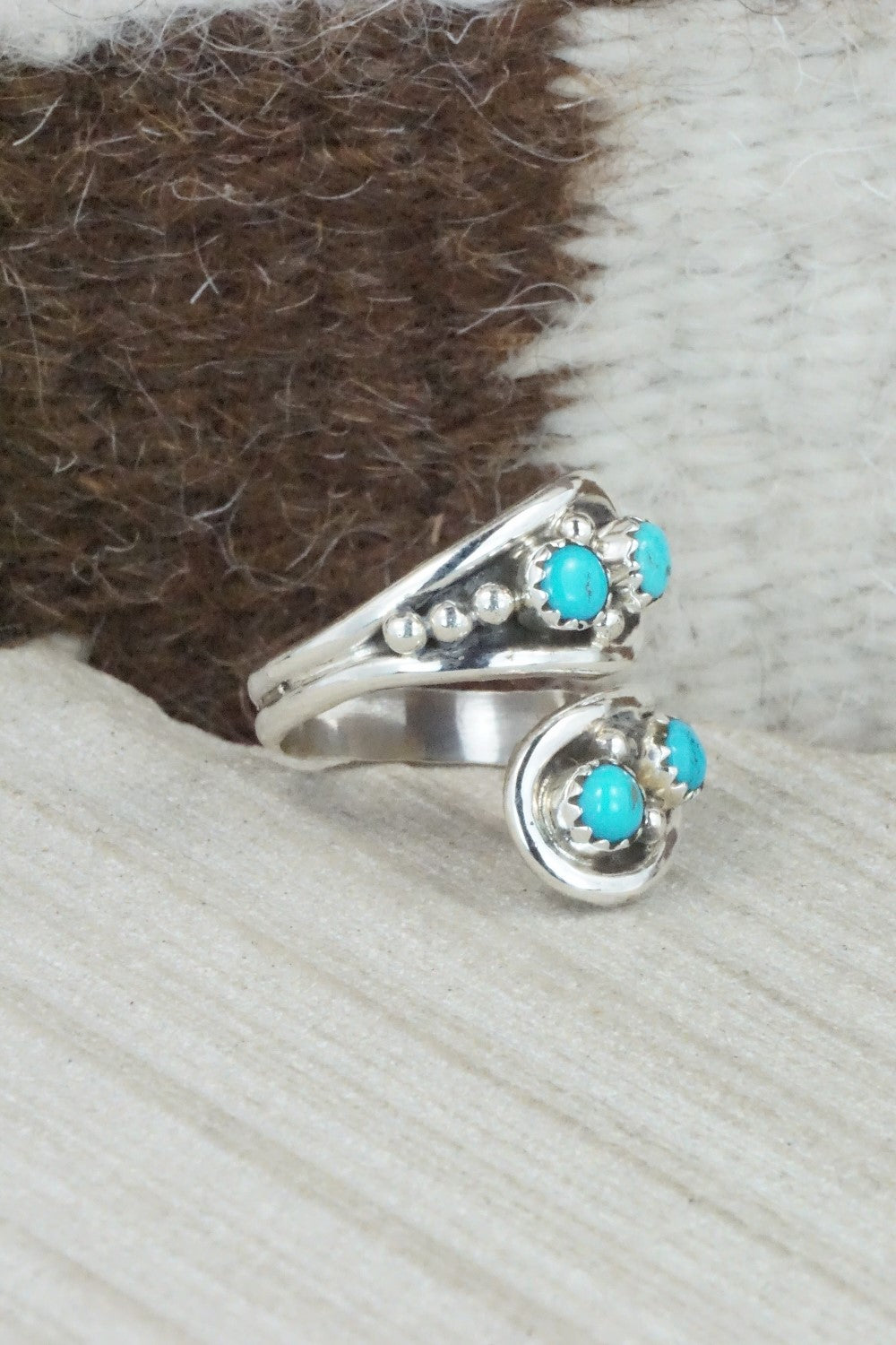 Turquoise & Sterling Silver Ring - Genevieve Francisco - Size 8