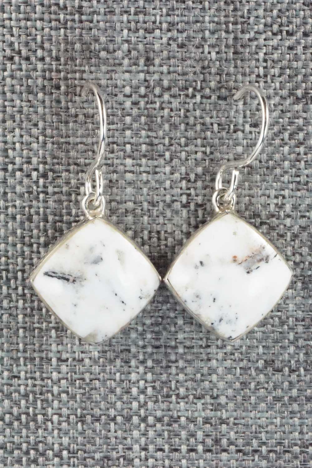 White Buffalo & Sterling Silver Earrings - Cathy Webster