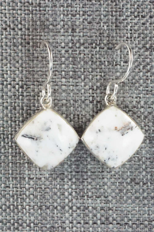 White Buffalo & Sterling Silver Earrings - Cathy Webster