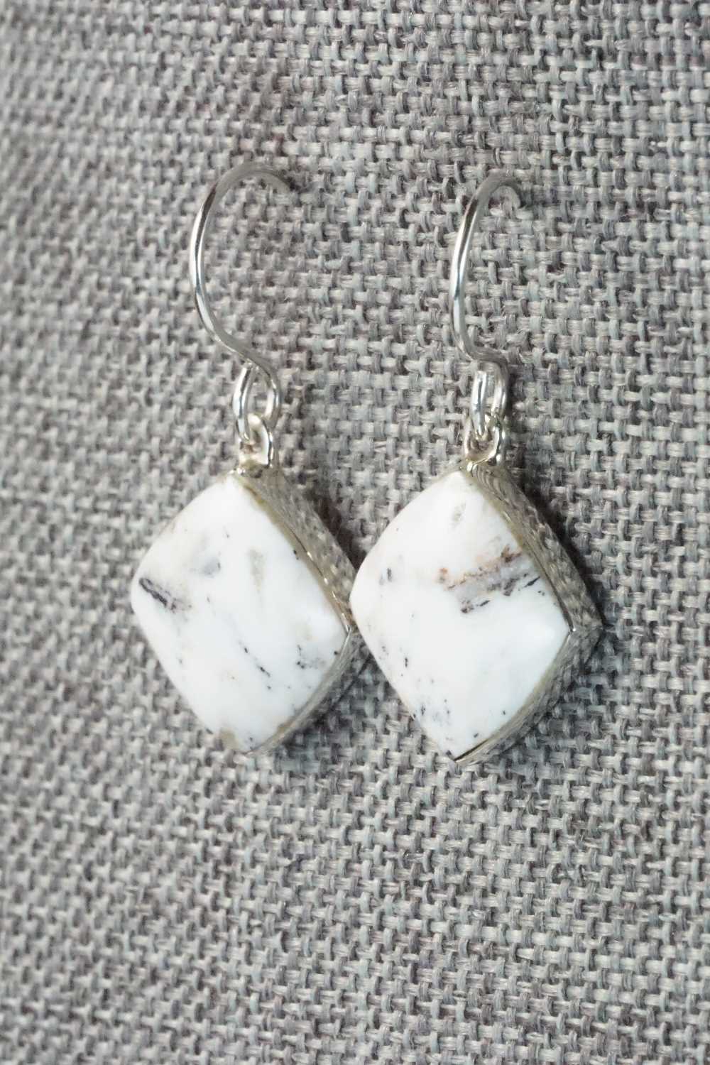 White Buffalo & Sterling Silver Earrings - Cathy Webster