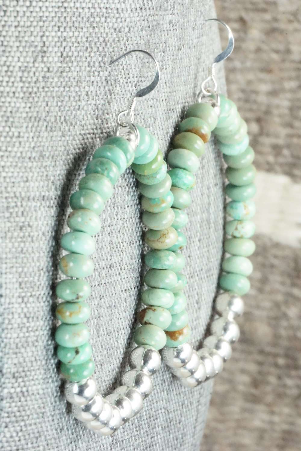 Turquoise & Sterling Silver Earrings - Doreen Jake