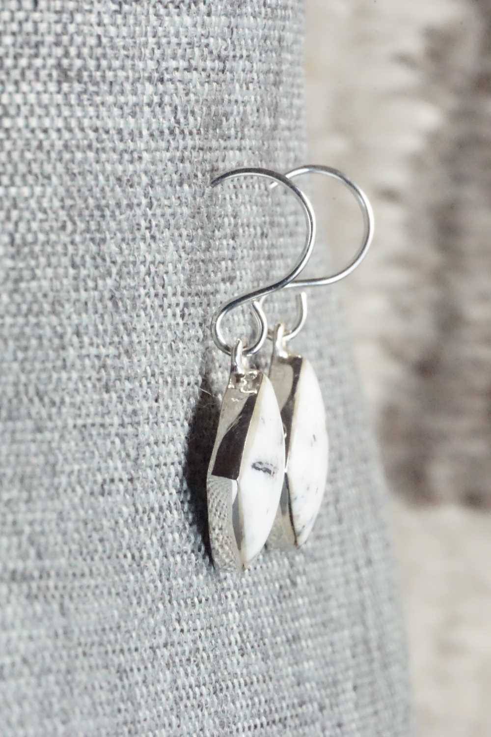 White Buffalo & Sterling Silver Earrings - Cathy Webster