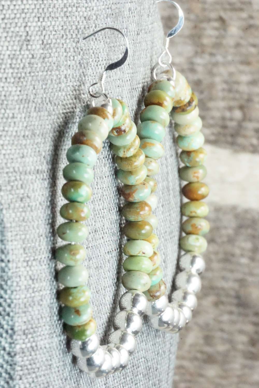 Turquoise & Sterling Silver Earrings - Doreen Jake