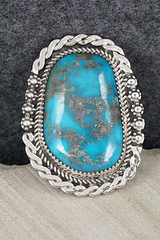 Turquoise & Sterling Silver Ring - Leslie Nez - Size 9.75