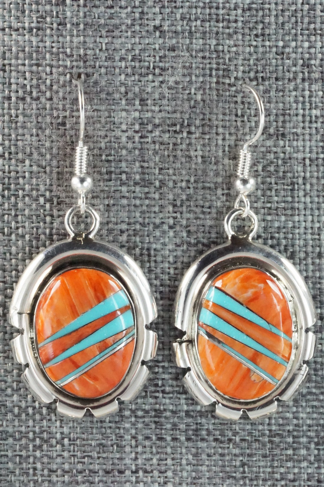 Spiny Oyster, Turquoise & Sterling Silver Necklace Set - Sandra Parkett