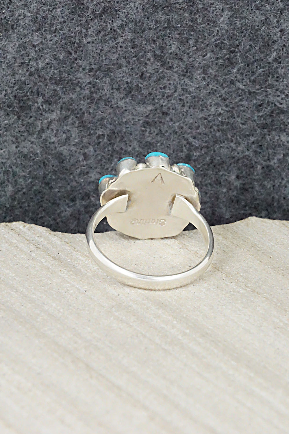 Turquoise & Sterling Silver Ring - Arlo Kanteena - Size 6.75