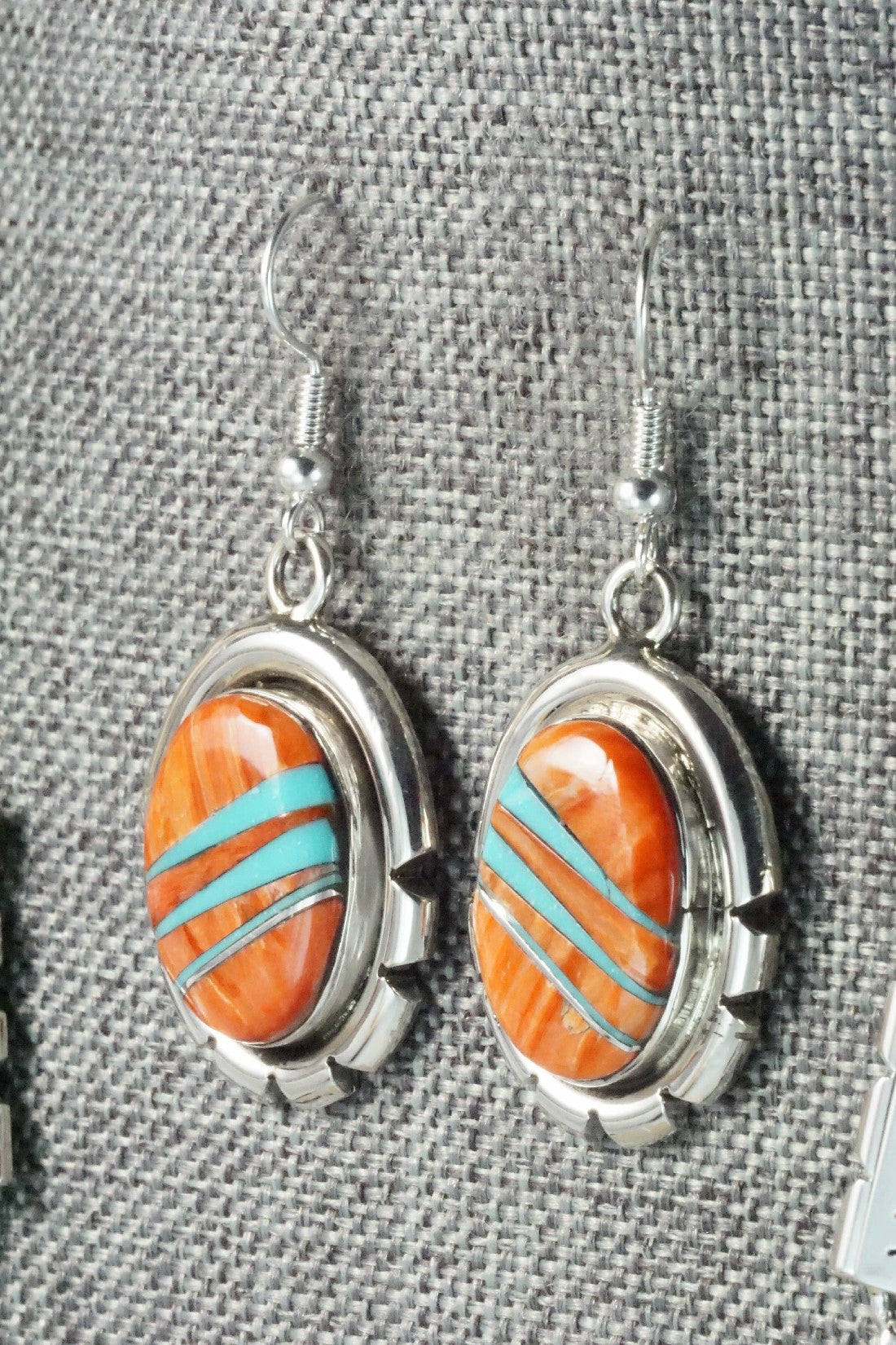 Spiny Oyster, Turquoise & Sterling Silver Necklace Set - Sandra Parkett