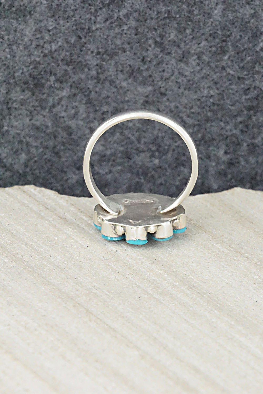 Turquoise & Sterling Silver Ring - Arlo Kanteena - Size 8.75