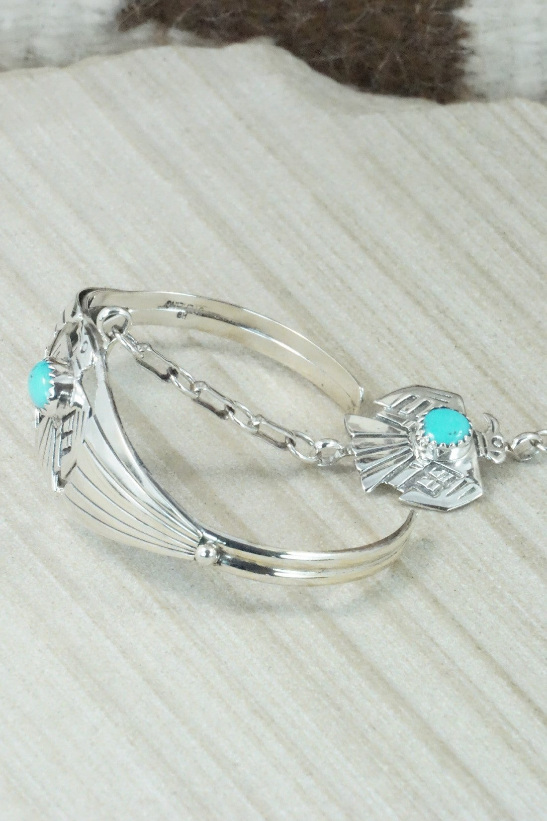 Turquoise & Sterling Silver Princess Bracelet & Ring - Annie Spencer