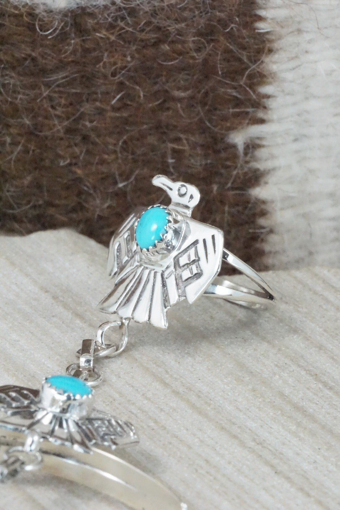 Turquoise & Sterling Silver Princess Bracelet & Ring - Annie Spencer