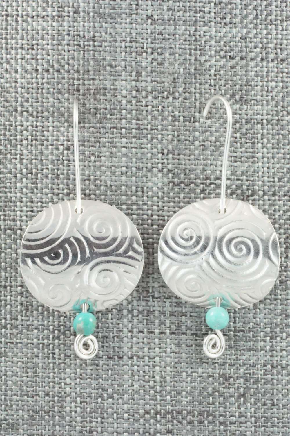 Turquoise & Sterling Silver Earrings - Carlton Jamon