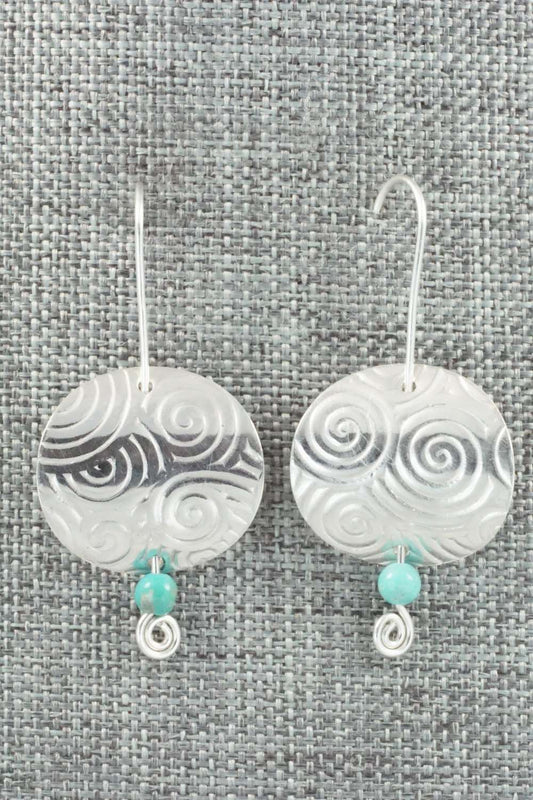 Turquoise & Sterling Silver Earrings - Carlton Jamon