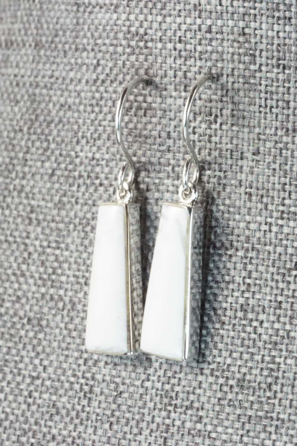 White Buffalo & Sterling Silver Earrings - Cathy Webster