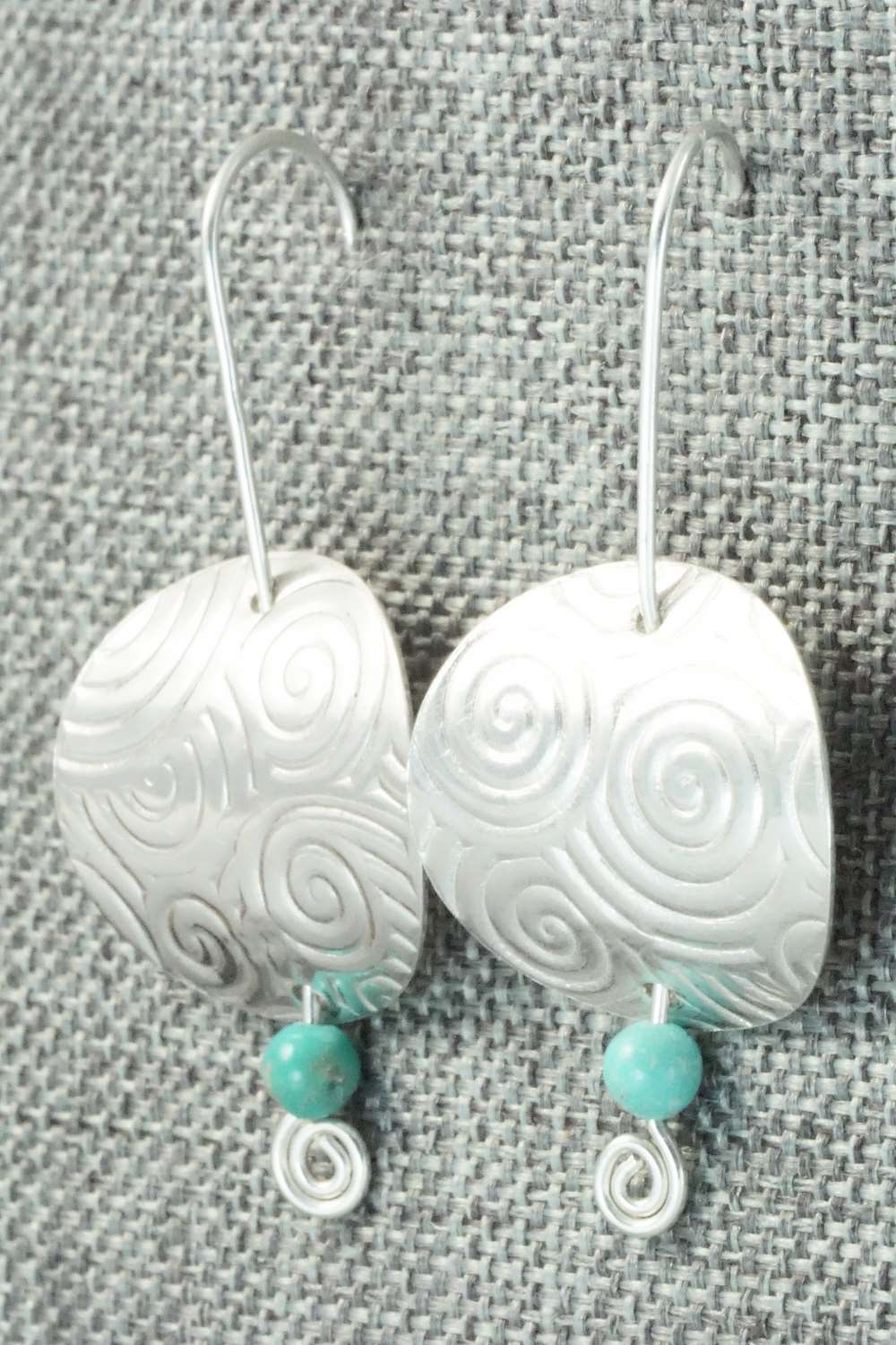 Turquoise & Sterling Silver Earrings - Carlton Jamon