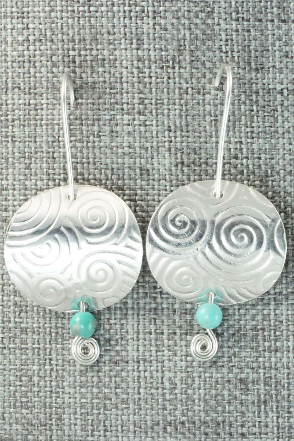 Turquoise & Sterling Silver Earrings - Carlton Jamon