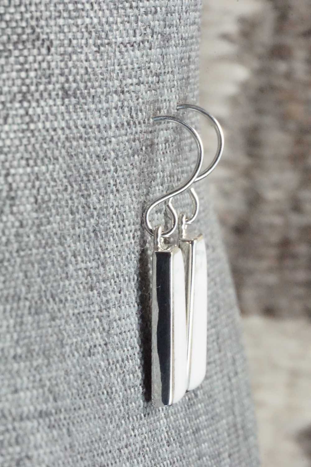 White Buffalo & Sterling Silver Earrings - Cathy Webster