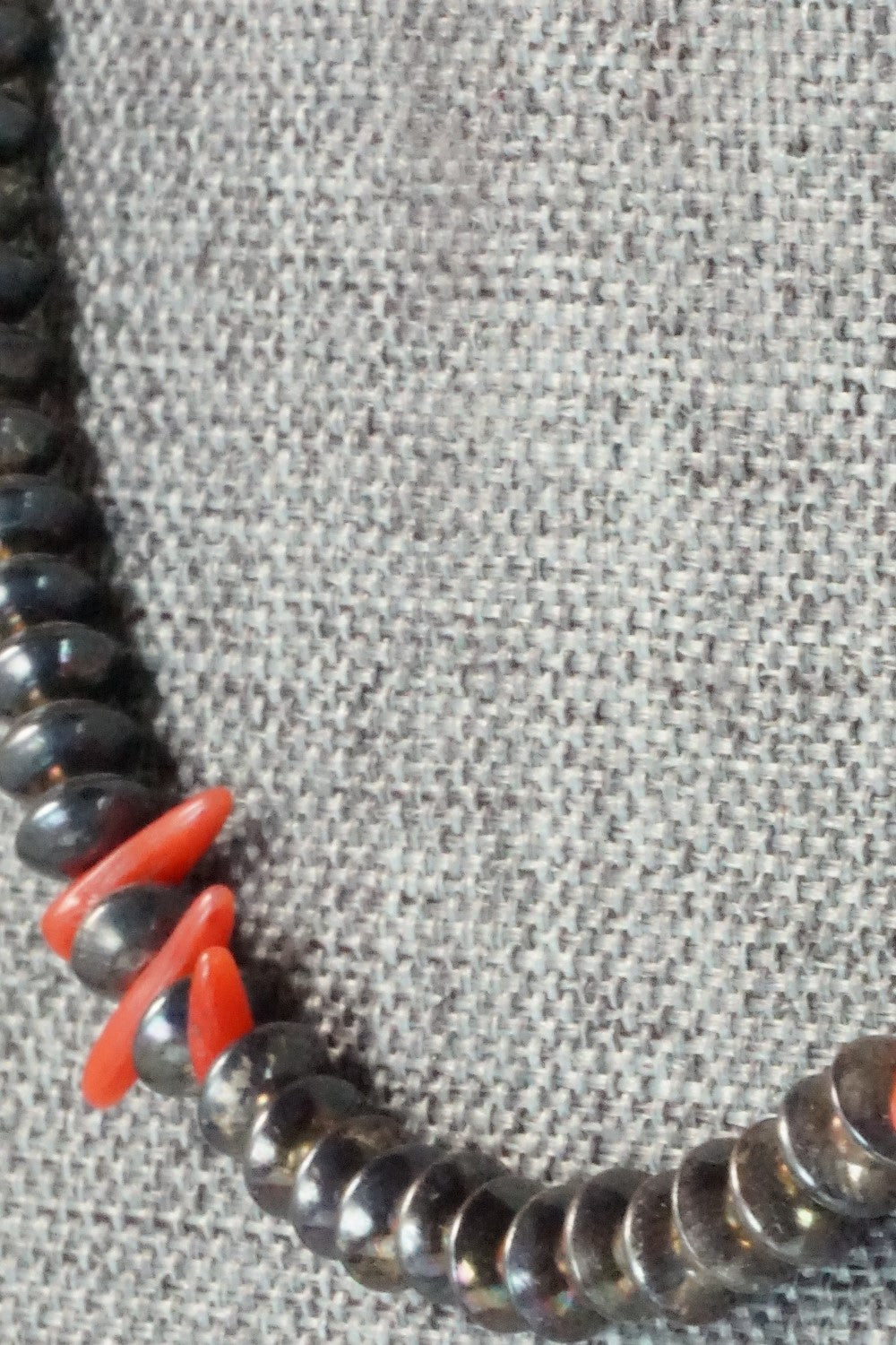 Sterling Silver and Coral Necklace - Navajo
