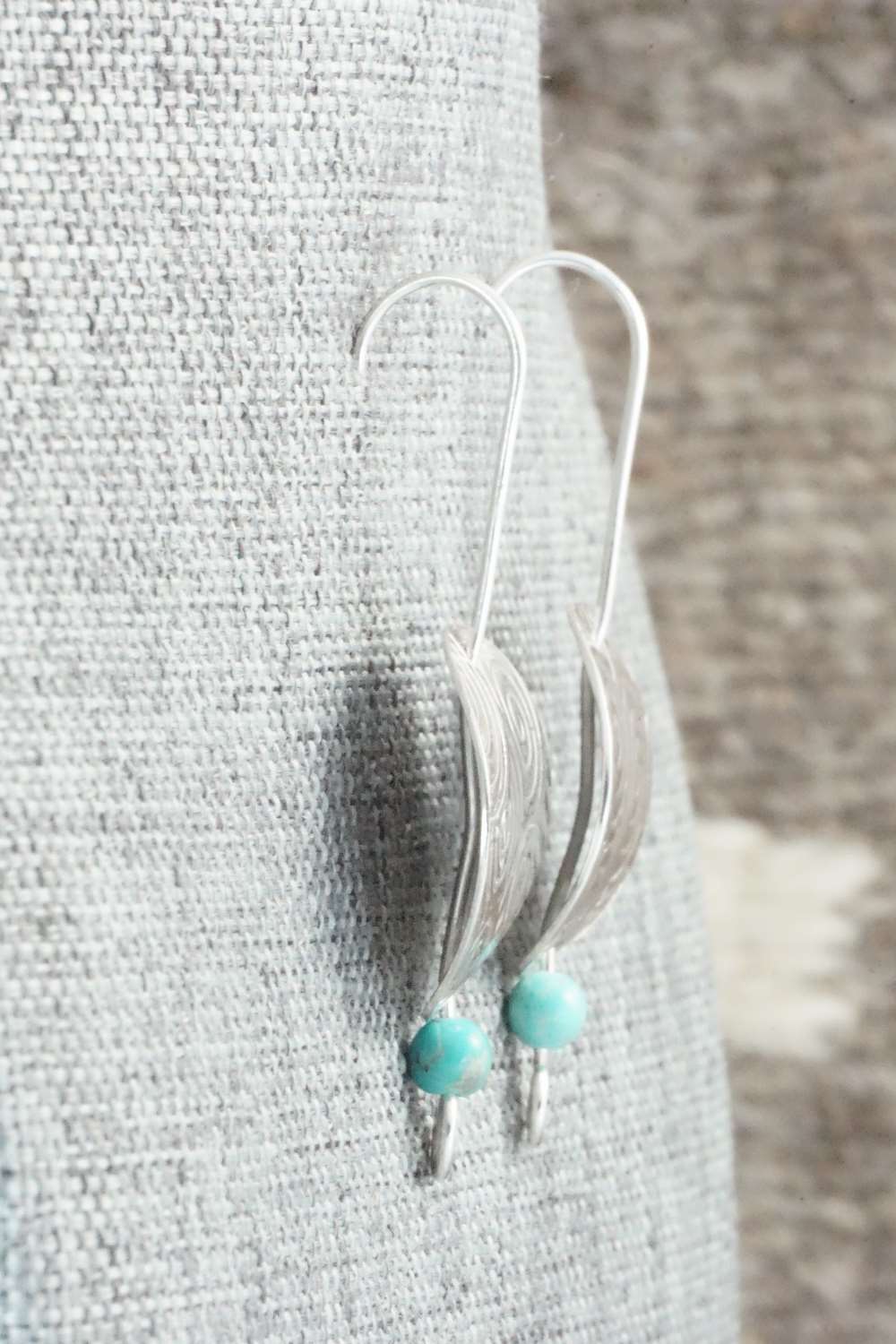 Turquoise & Sterling Silver Earrings - Carlton Jamon
