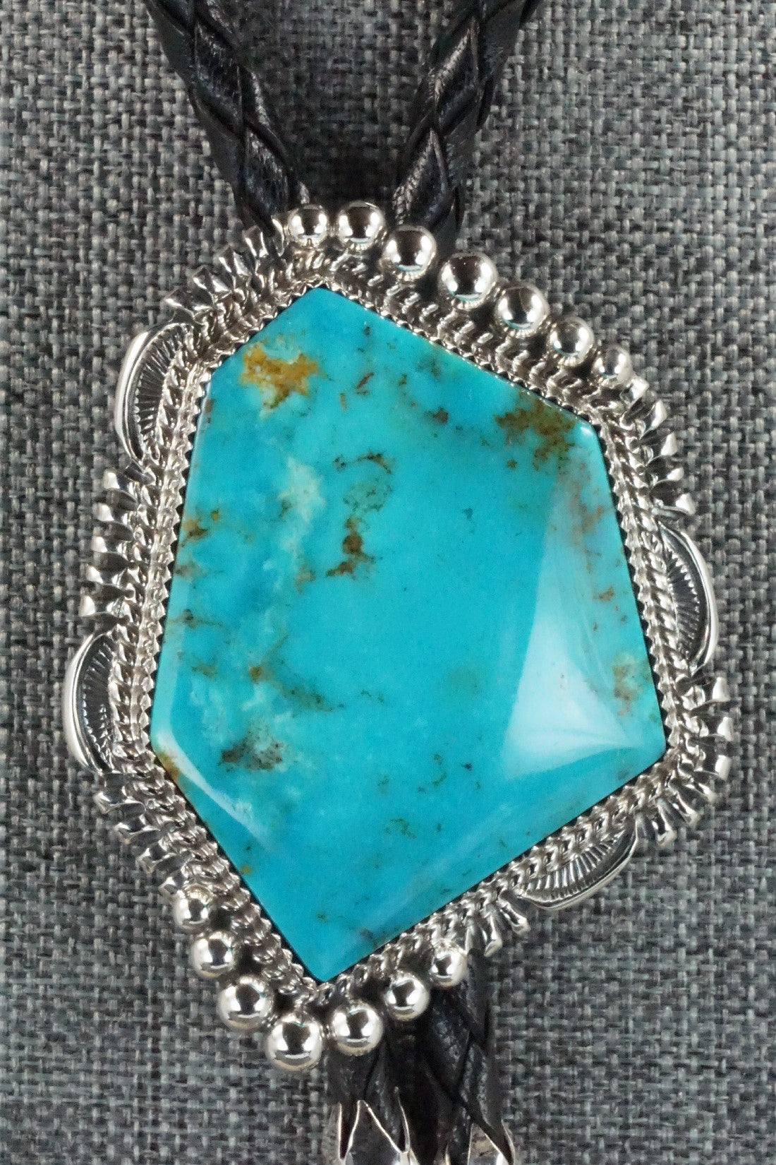 Turquoise & Sterling Silver Bolo Tie - Loren Thomas Begay