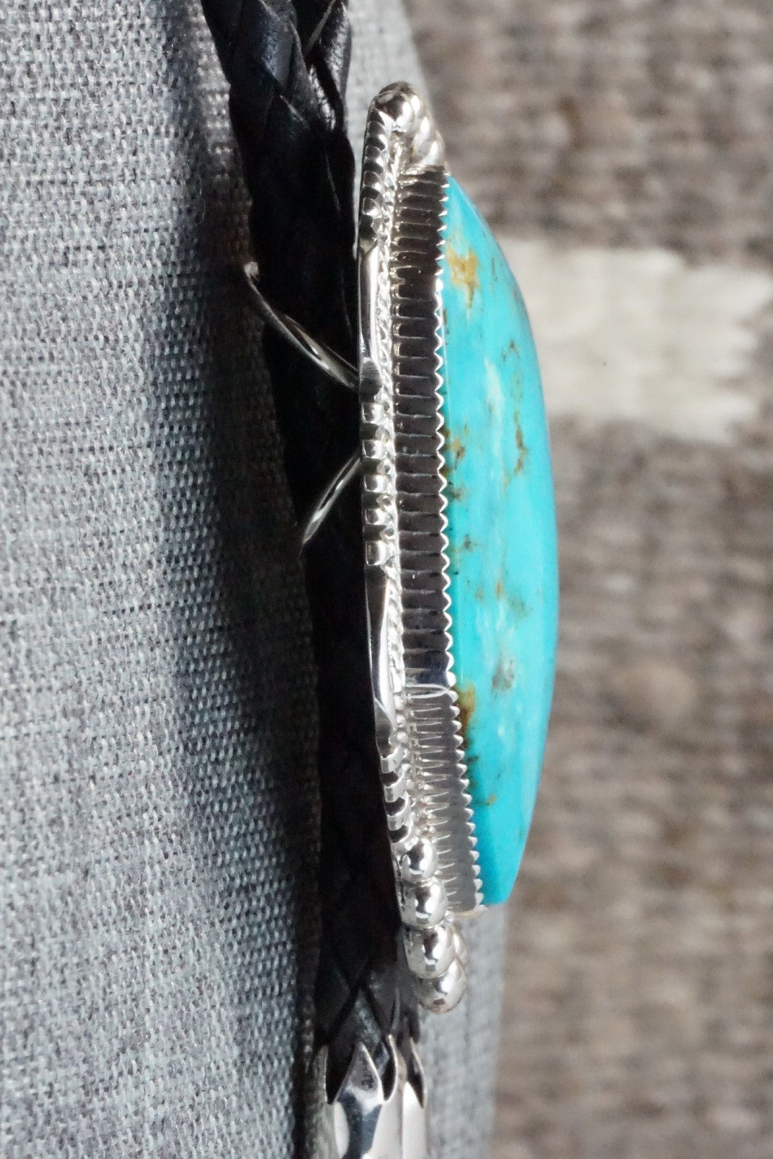 Turquoise & Sterling Silver Bolo Tie - Loren Thomas Begay