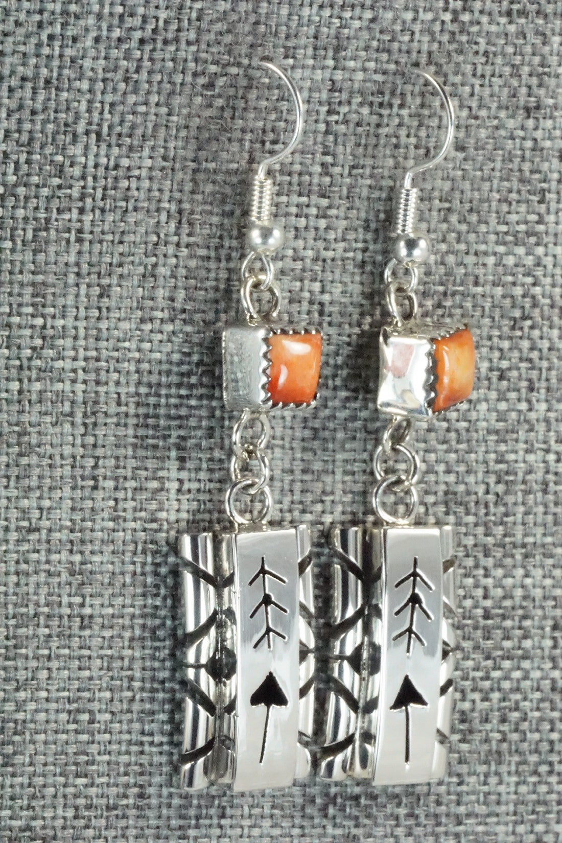 Spiny Oyster & Sterling Silver Earrings - Sandra Parkett