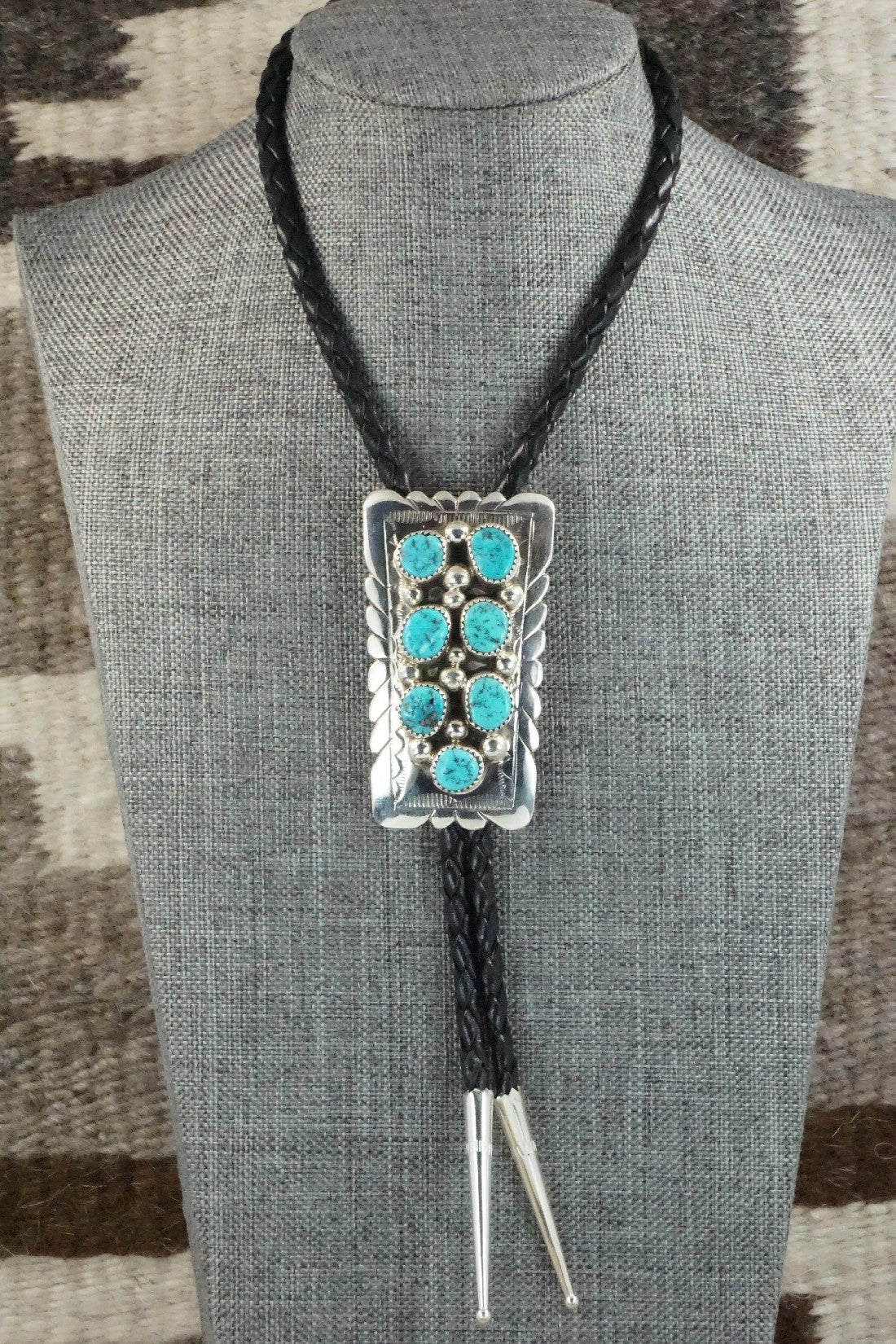 Turquoise & Sterling Silver Bolo Tie - William Muskett