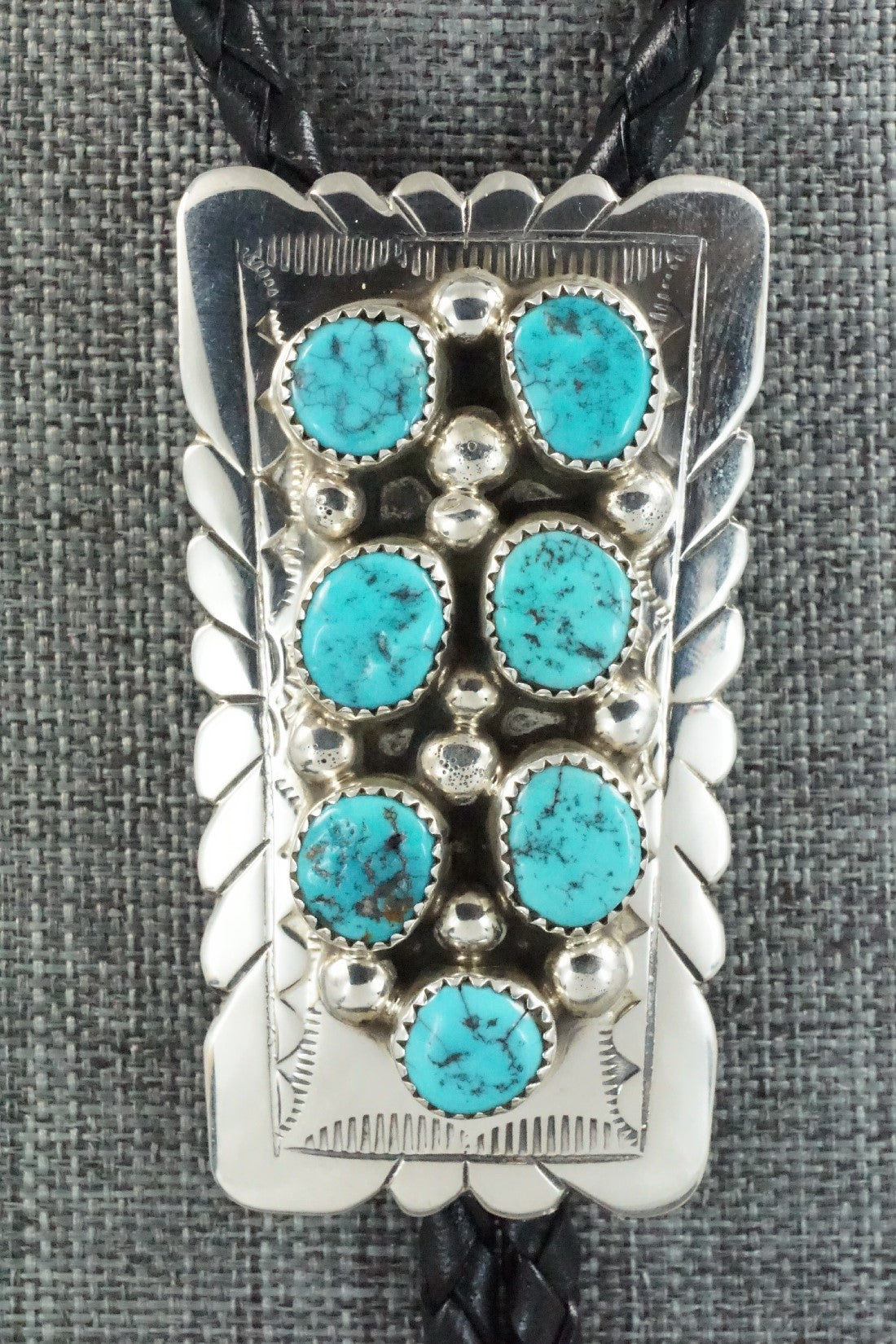Turquoise & Sterling Silver Bolo Tie - William Muskett