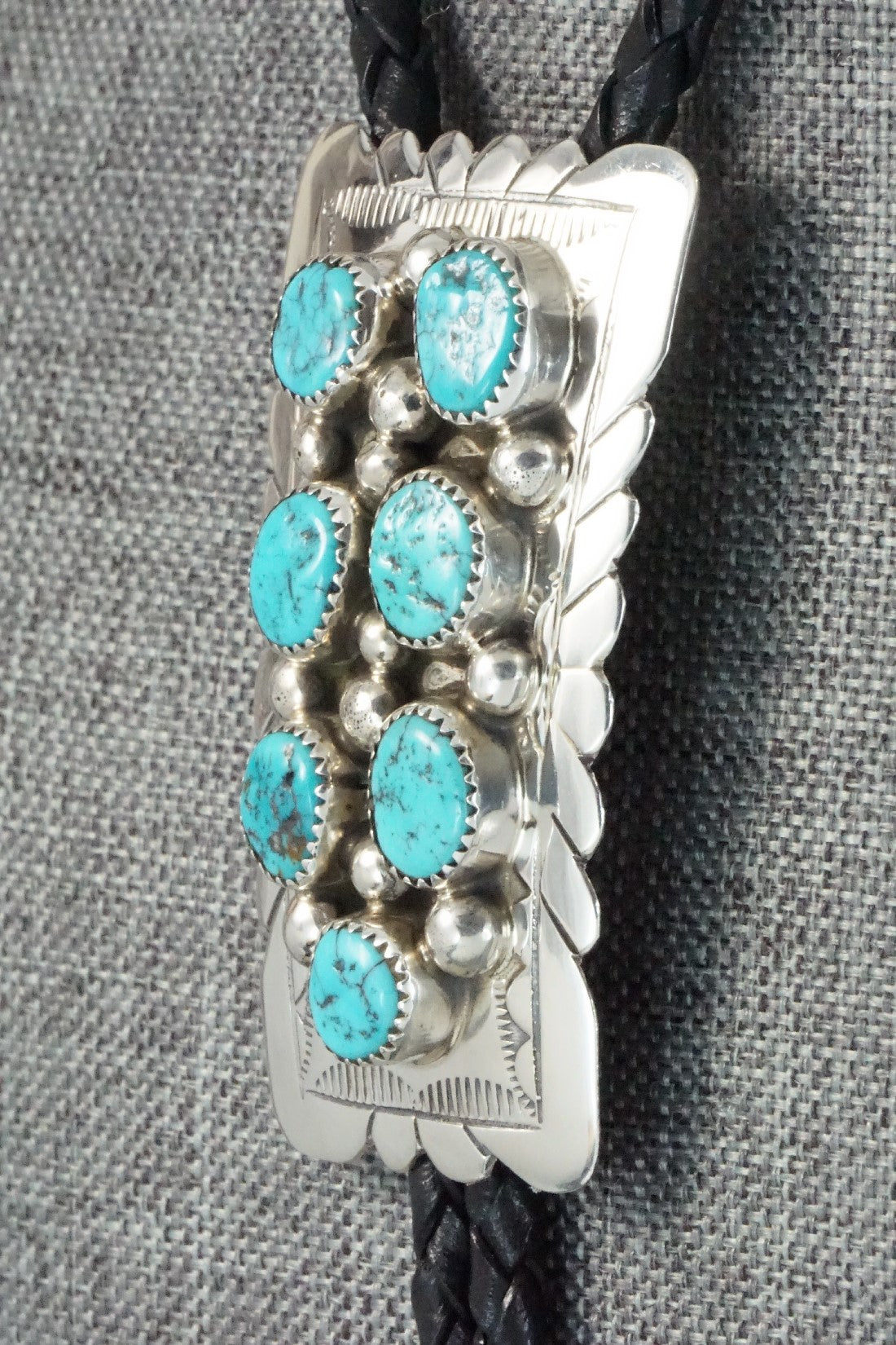 Turquoise & Sterling Silver Bolo Tie - William Muskett