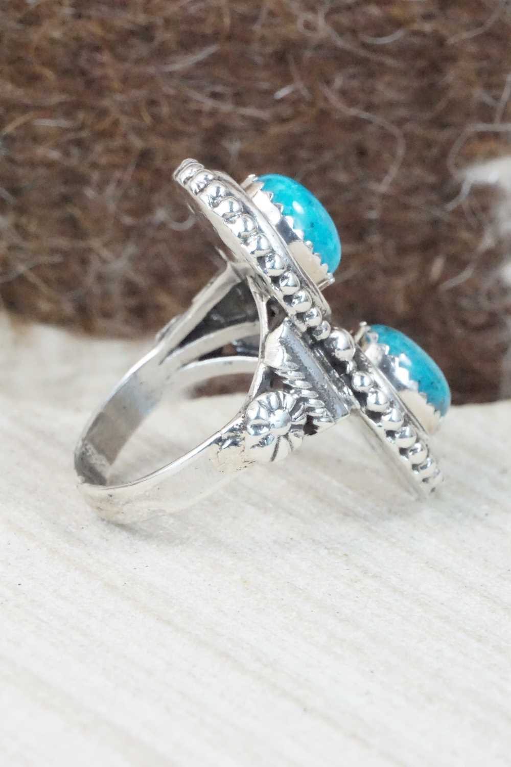 Turquoise & Sterling Silver Ring - Roie Jaque - Size 8.75
