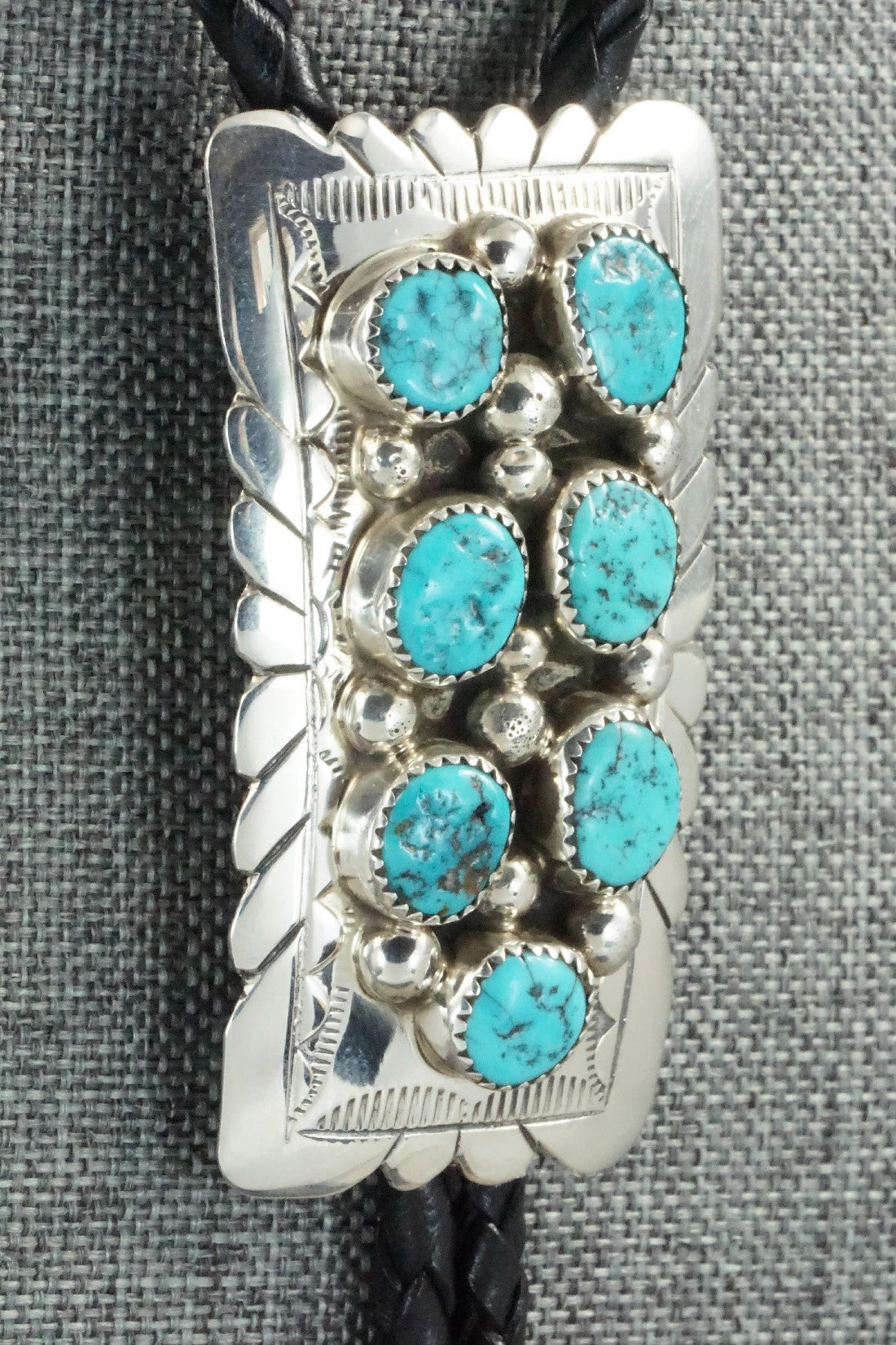 Turquoise & Sterling Silver Bolo Tie - William Muskett
