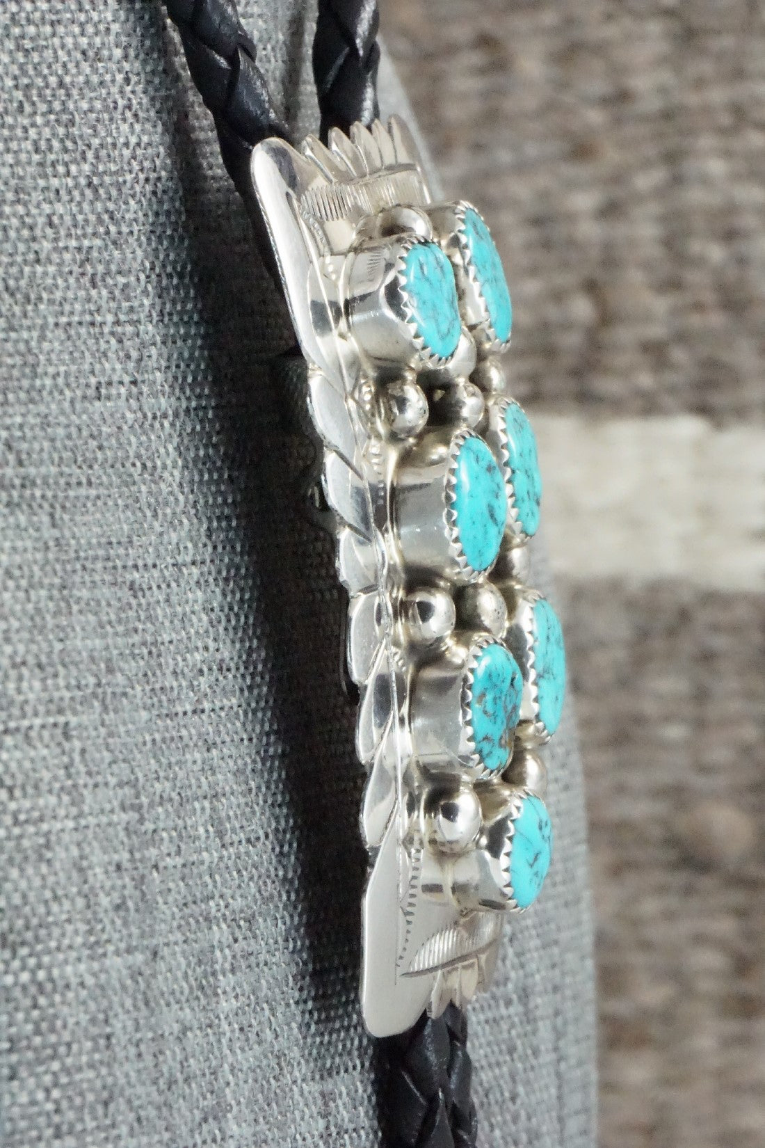 Turquoise & Sterling Silver Bolo Tie - William Muskett