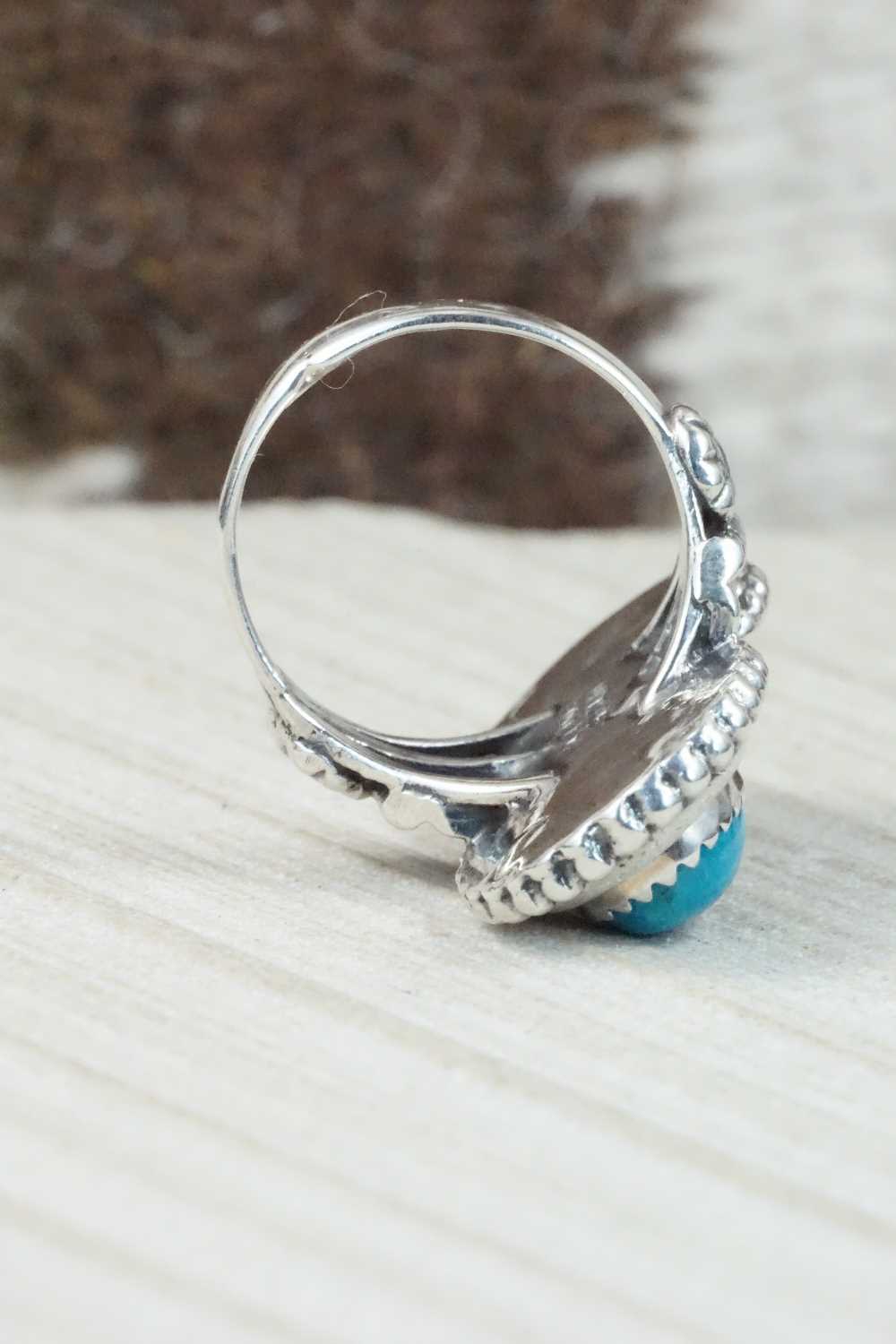 Turquoise & Sterling Silver Ring - Roie Jaque - Size 8.75