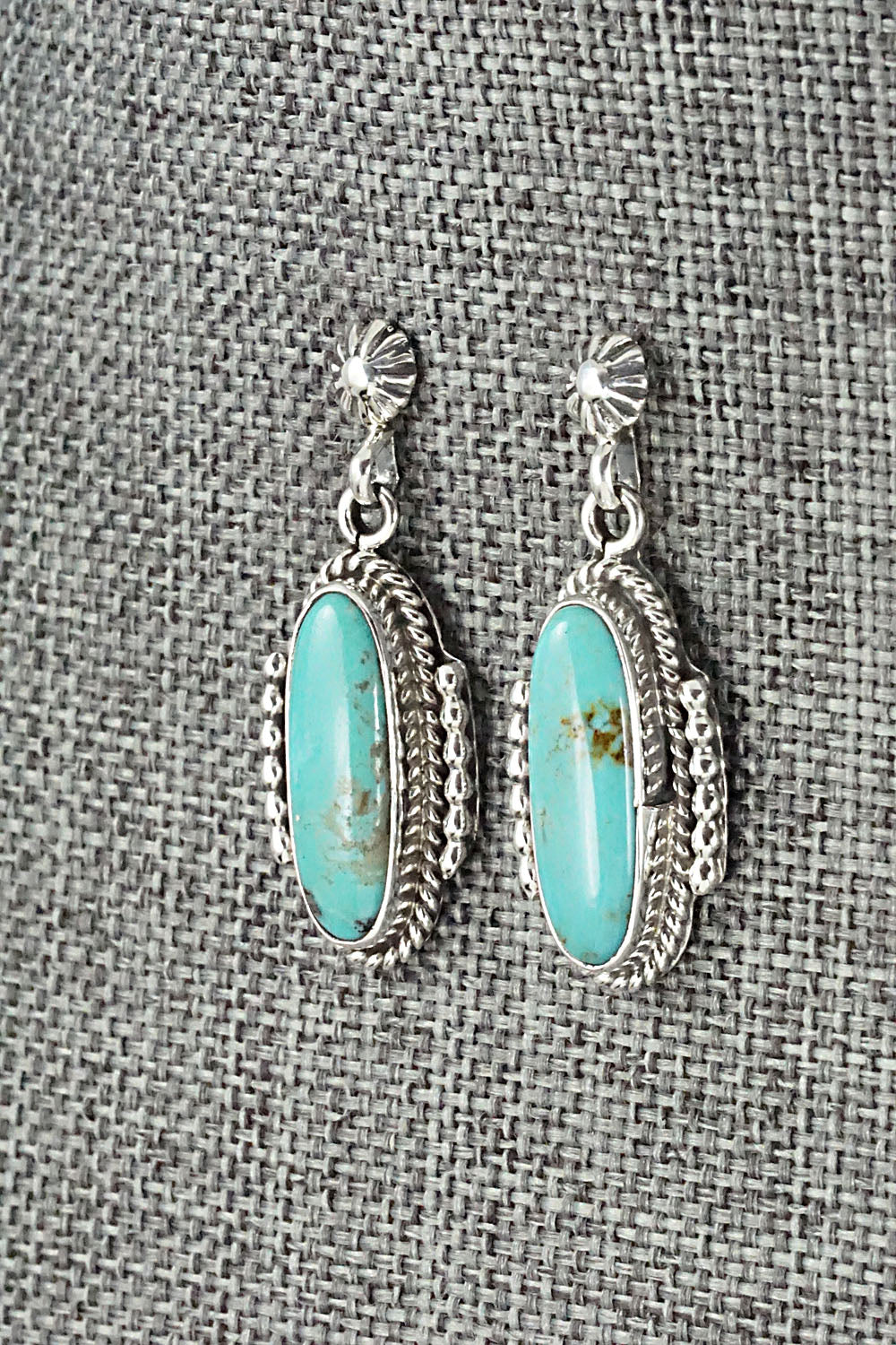 Turquoise & Sterling Silver Earrings - Verley Betone