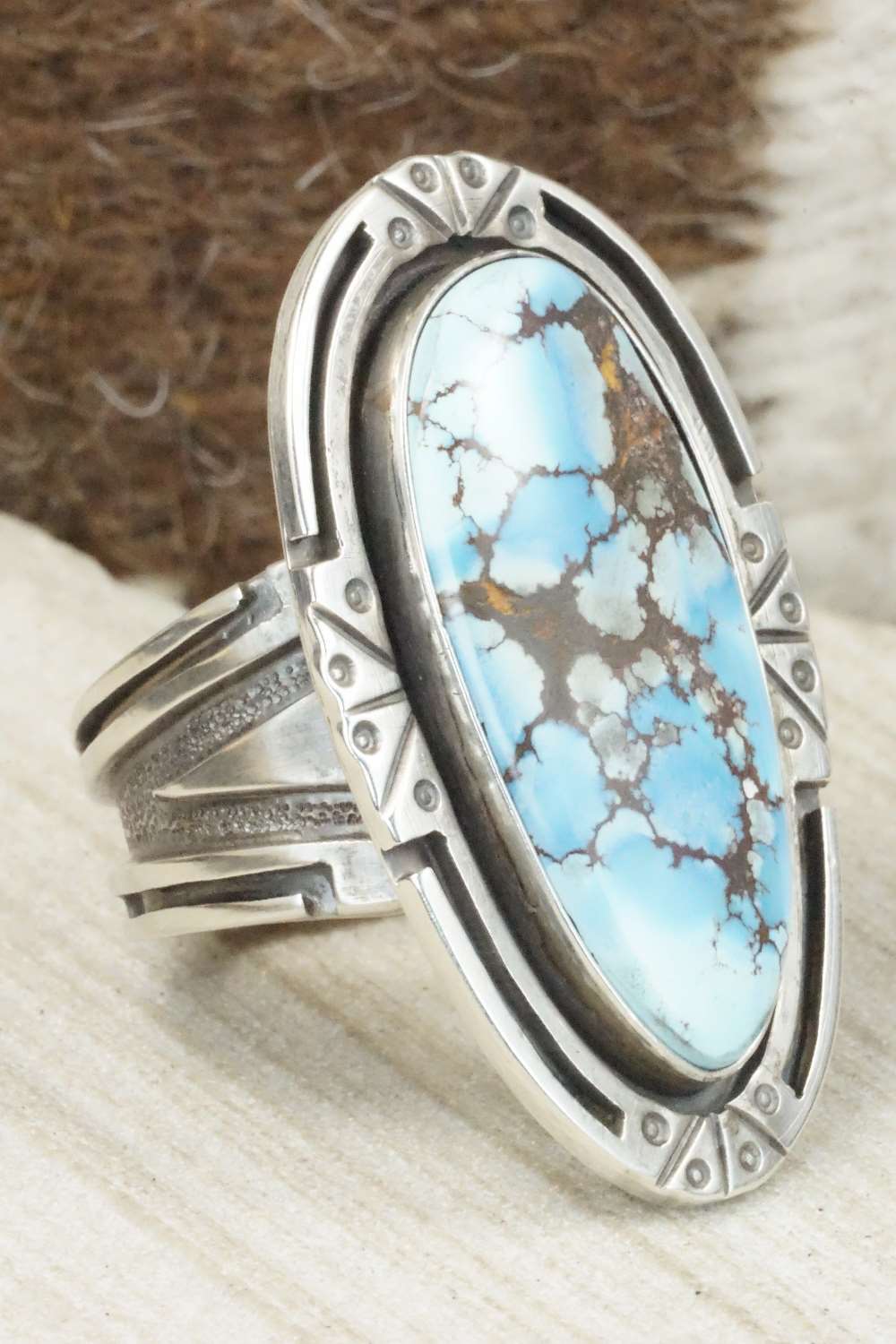 Turquoise & Sterling Silver Ring - Cooper Willie - Size 11.75