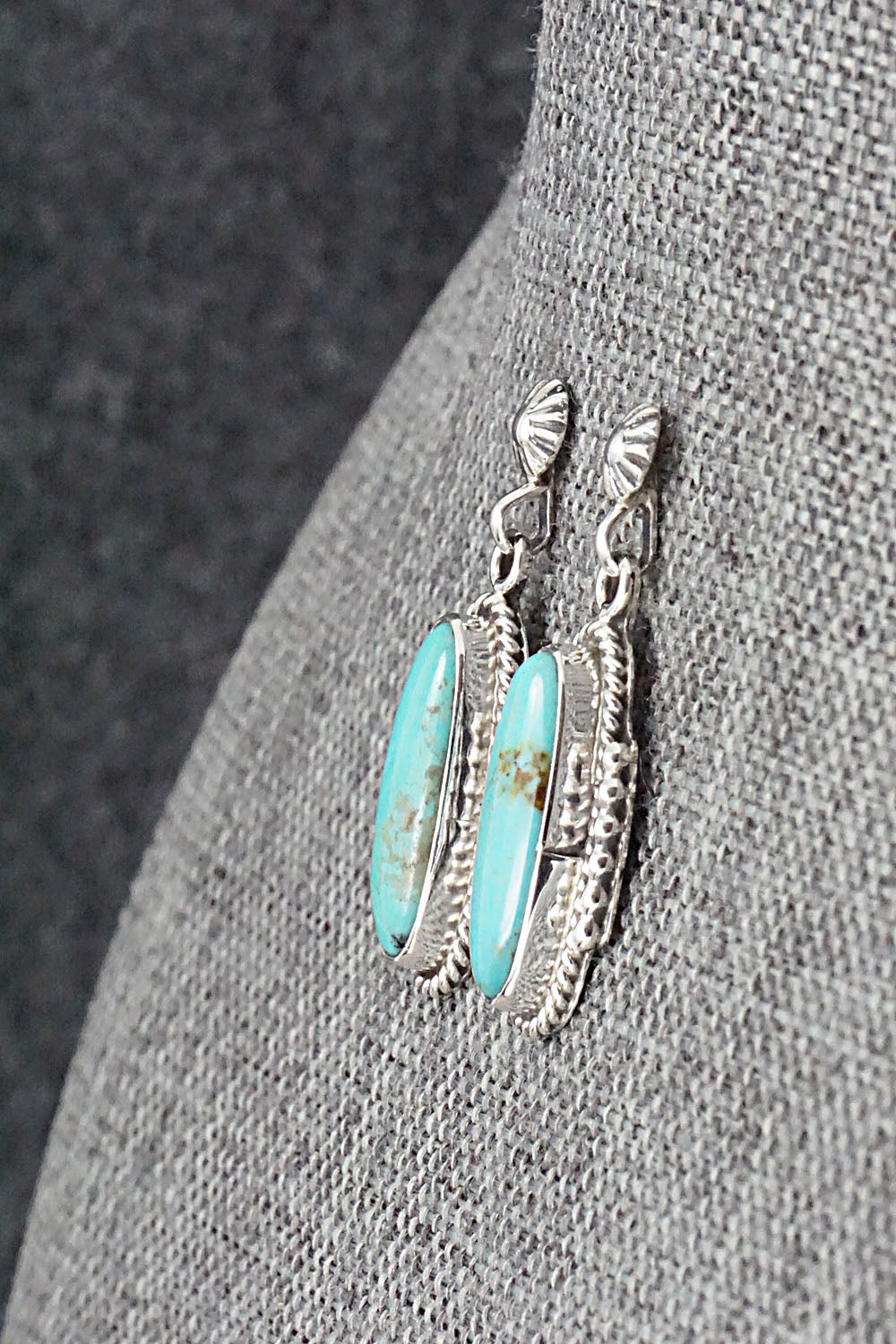 Turquoise & Sterling Silver Earrings - Verley Betone