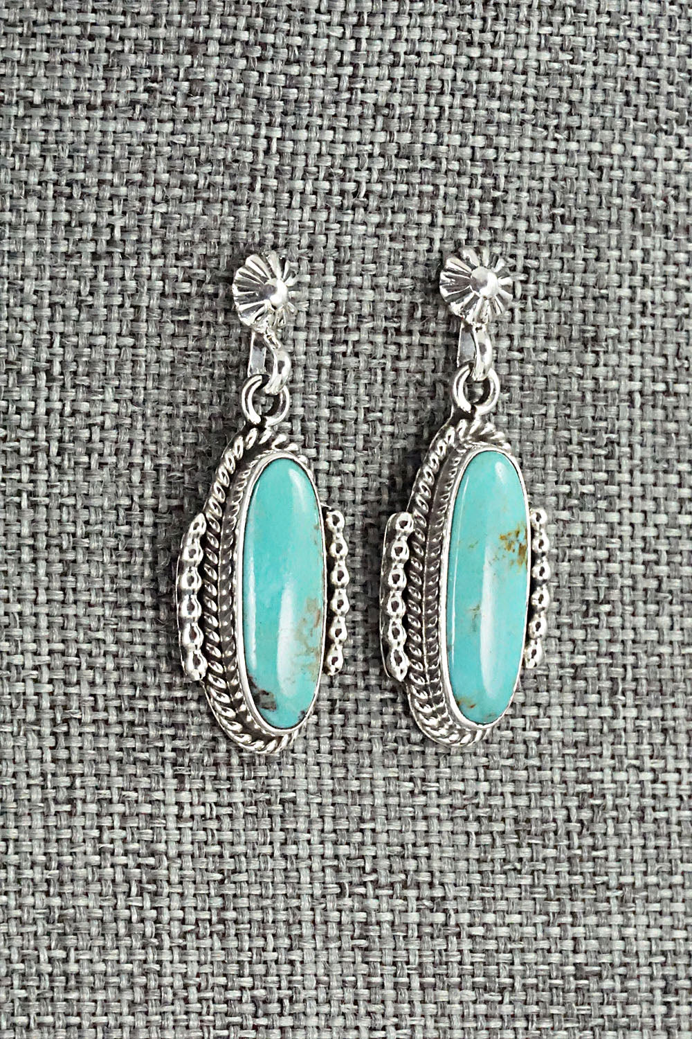 Turquoise & Sterling Silver Earrings - Verley Betone